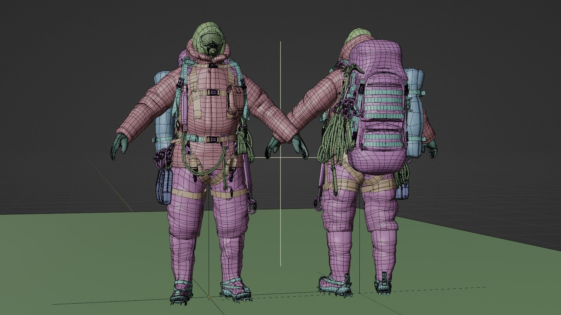 Explorer Mountain Climber Low-poly 3D model_15