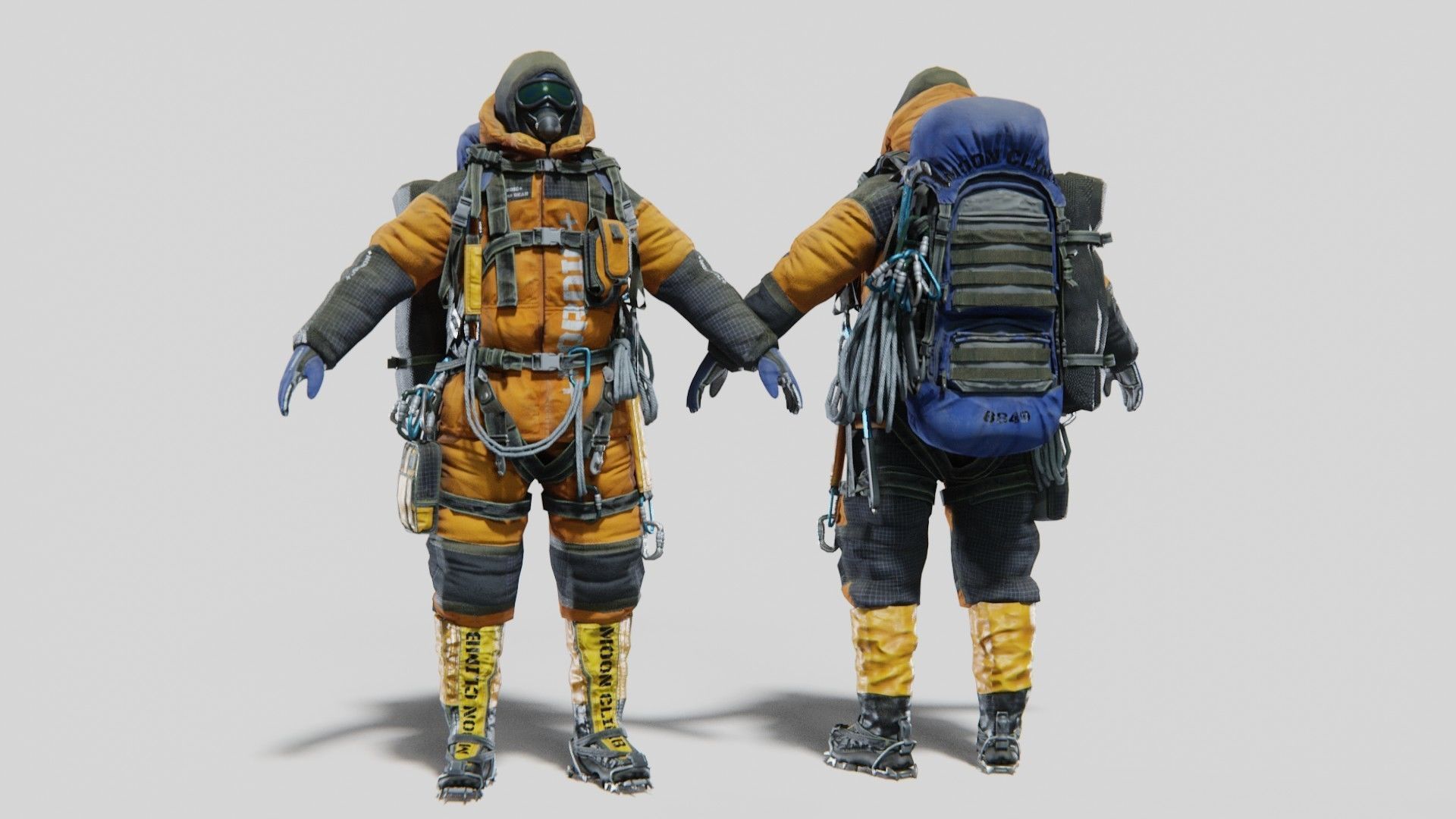 Explorer Mountain Climber Low-poly 3D model_3