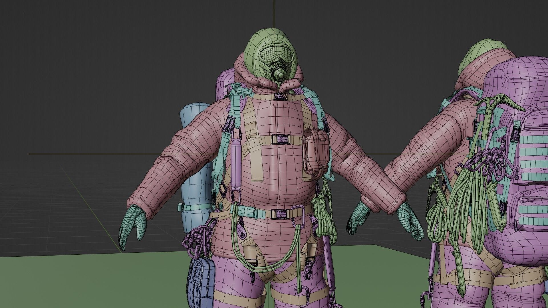 Explorer Mountain Climber Low-poly 3D model_16