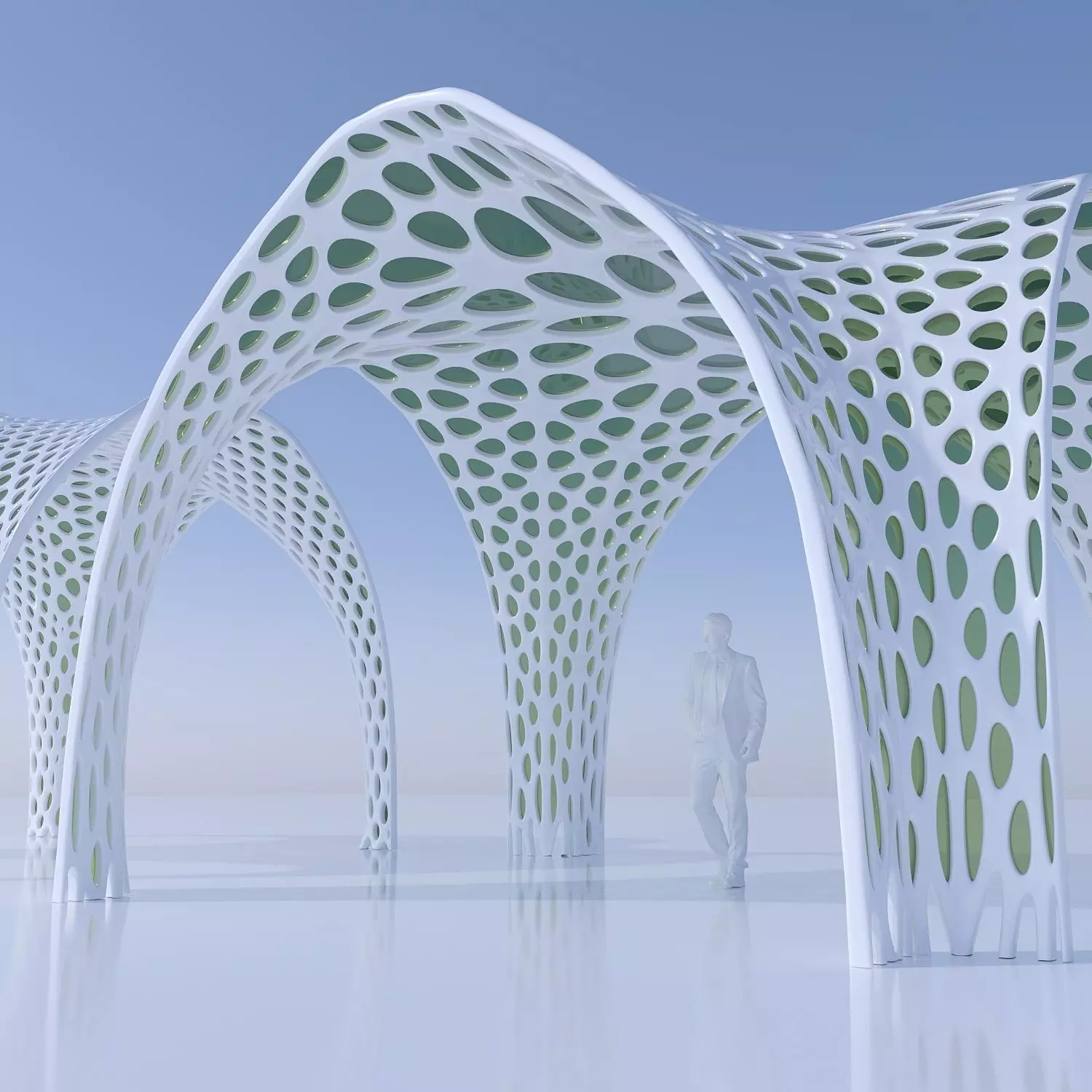 Futuristic pergola stand 3D model