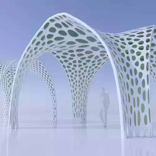 Futuristic pergola stand