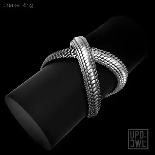 Snake Ring serpent scales gold silver