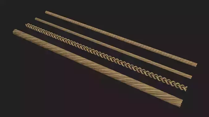 Four pieces of rope 3D model