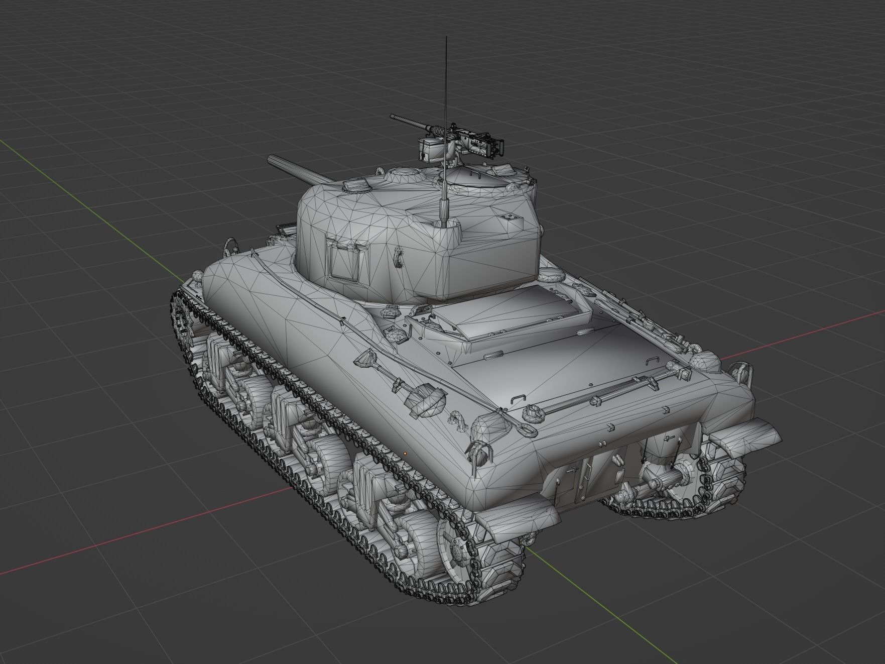 M4 A1 Sherman Low-poly 3D model_2