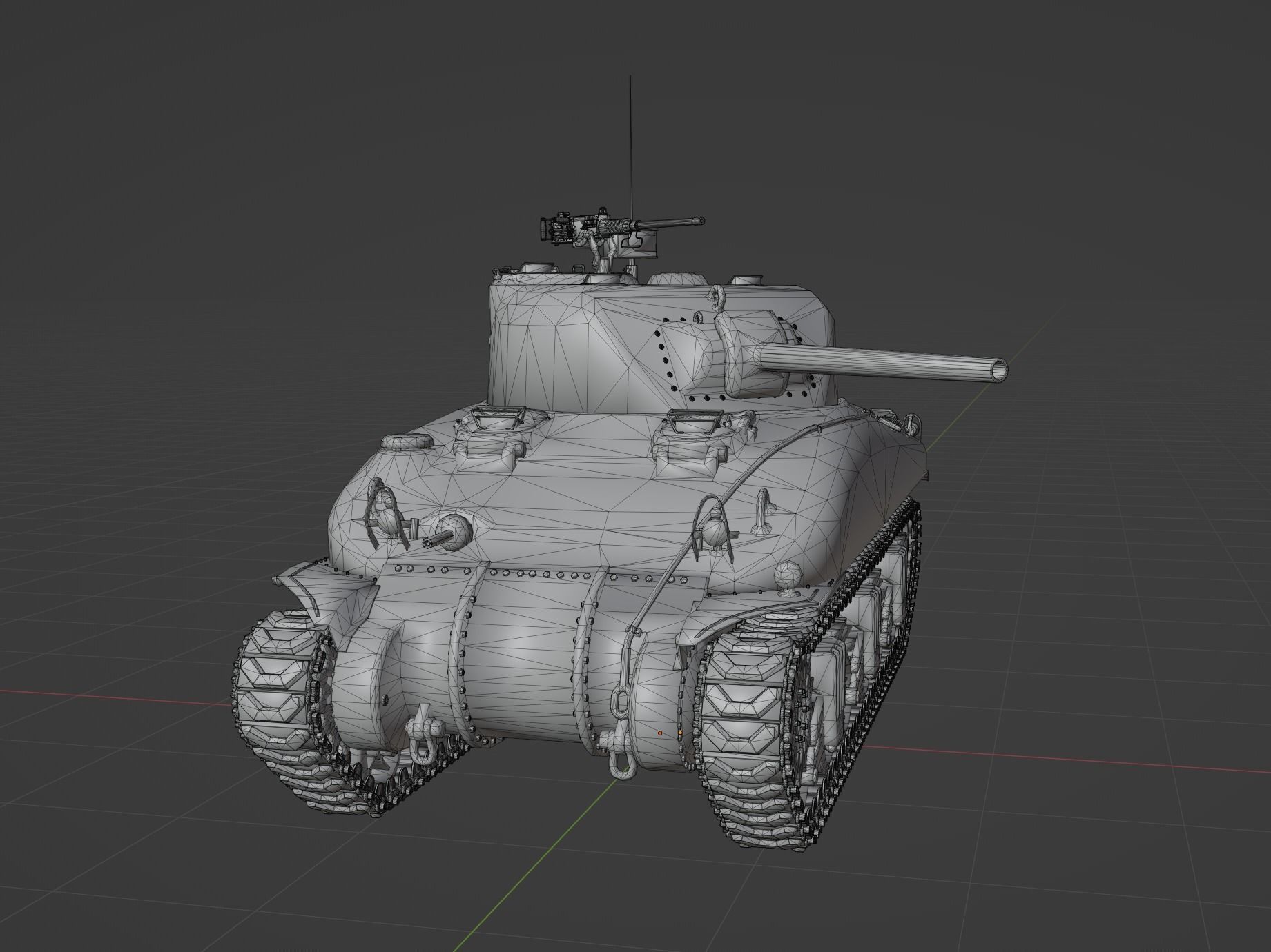 M4 A1 Sherman Low-poly 3D model_6