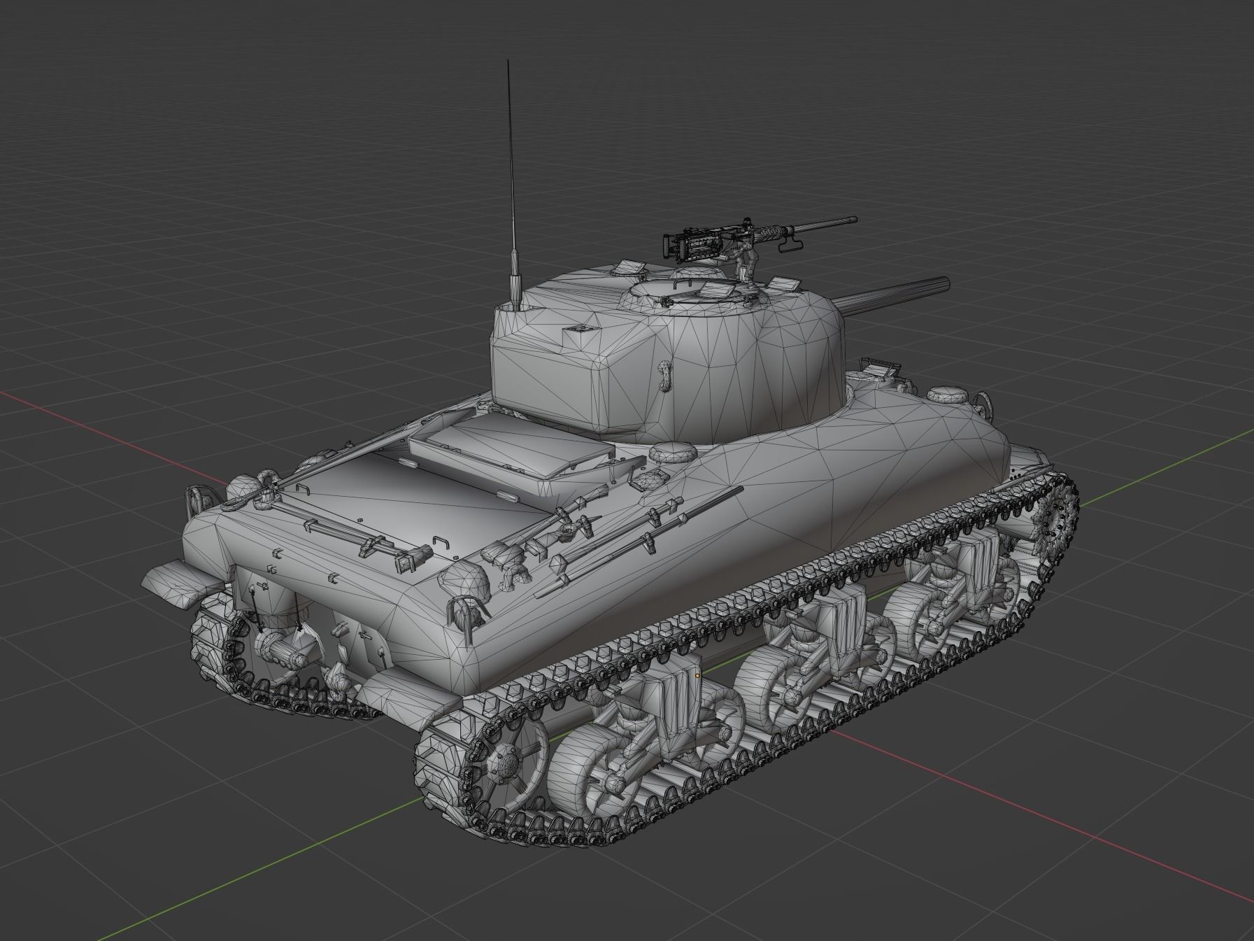 M4 A1 Sherman Low-poly 3D model_4