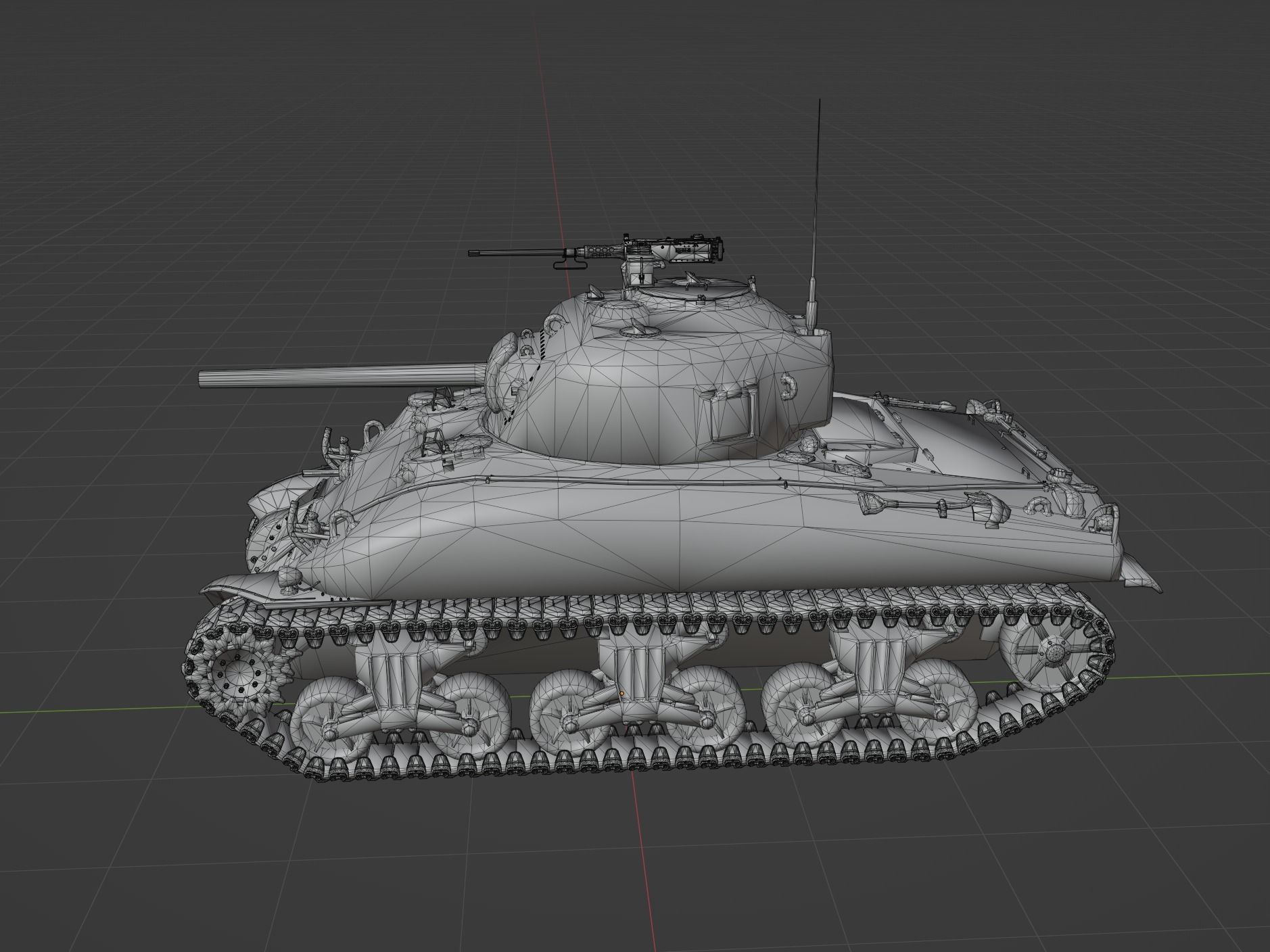 M4 A1 Sherman Low-poly 3D model_1