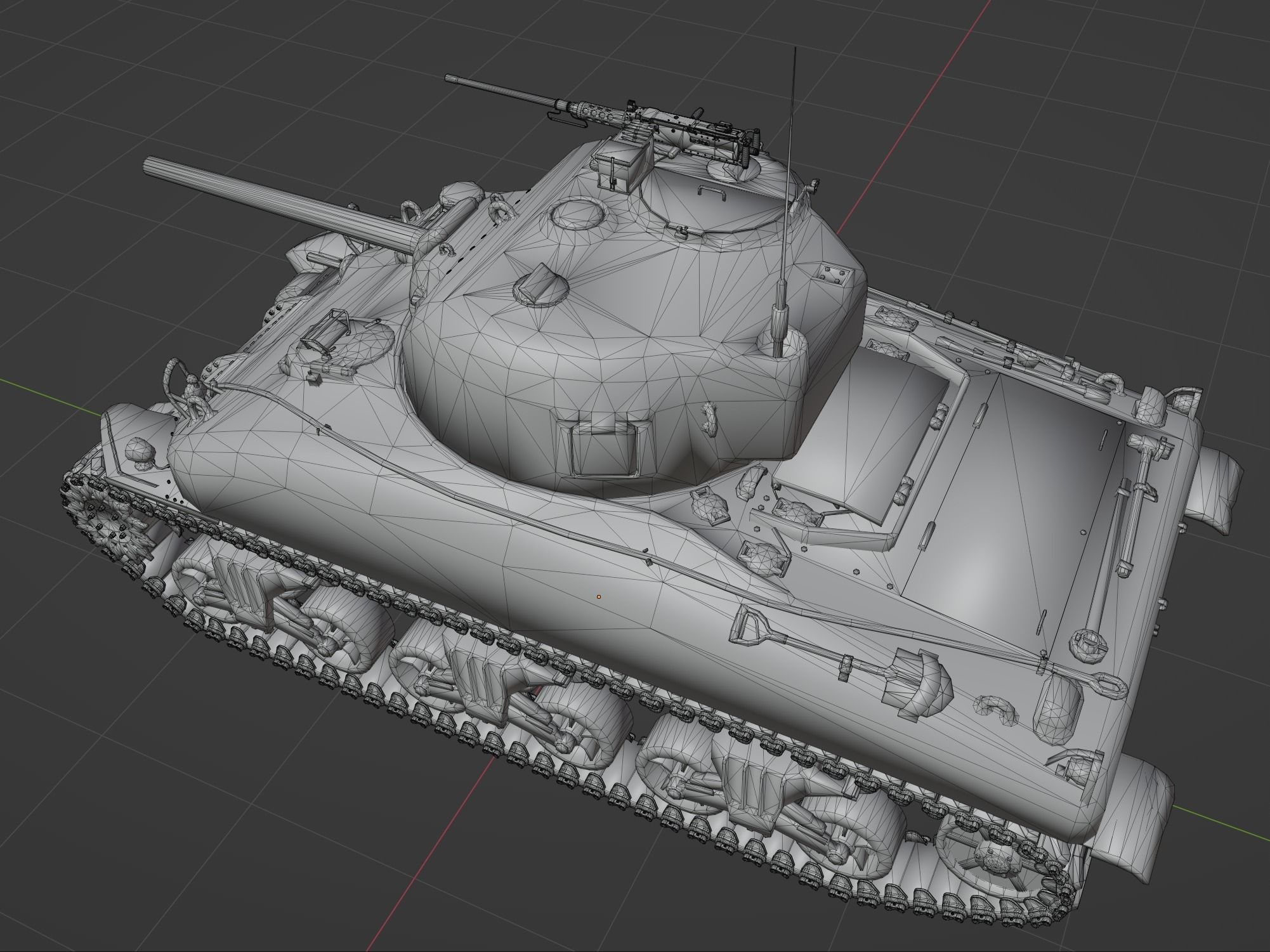 M4 A1 Sherman Low-poly 3D model_7