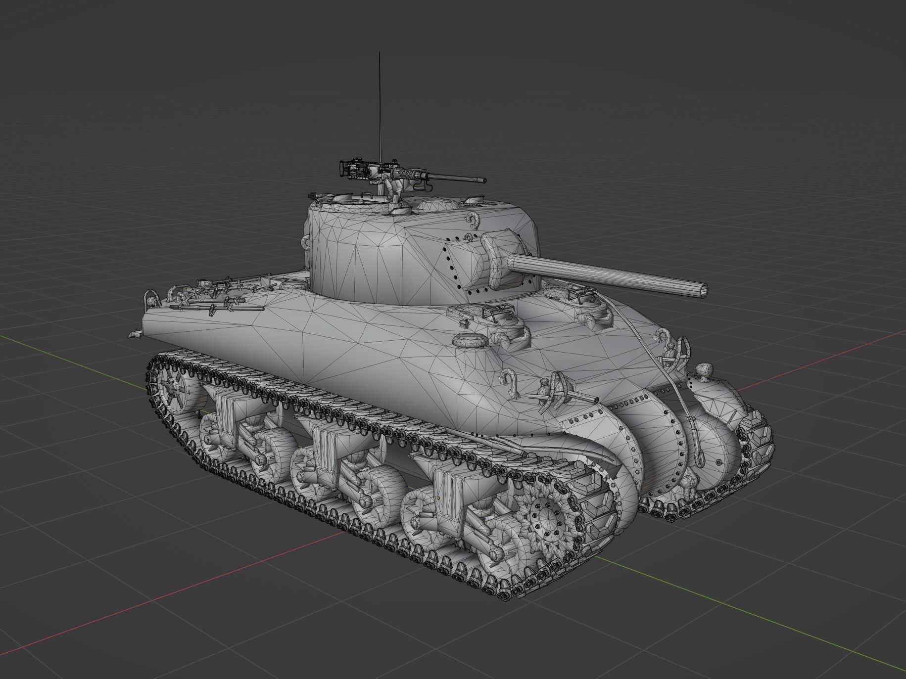 M4 A1 Sherman Low-poly 3D model_5