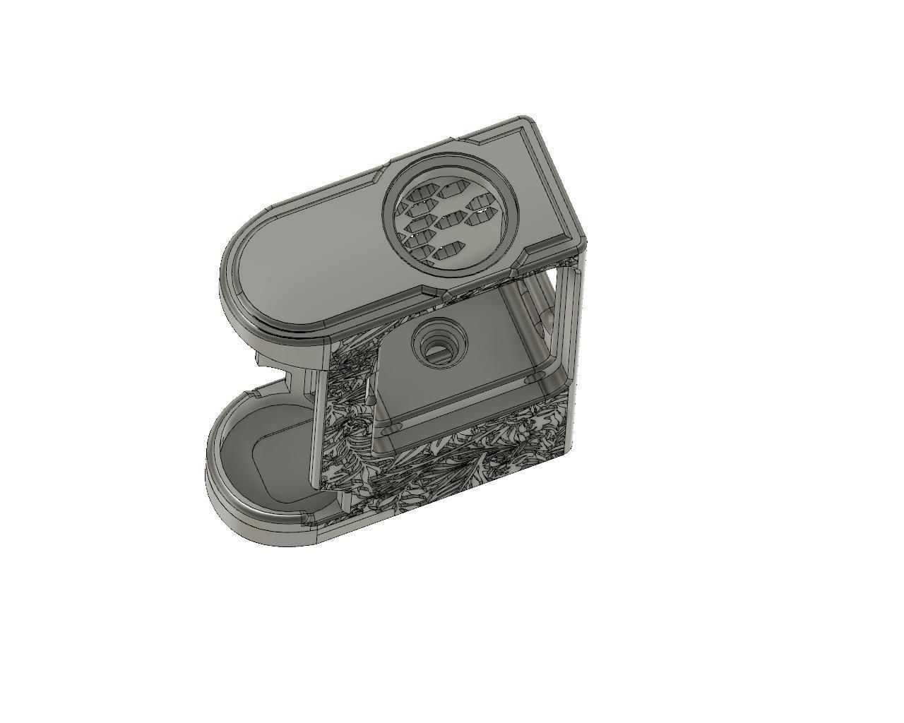 Boro Mechanical Mod SLIM floral texture custom nut connector 3D print model_4