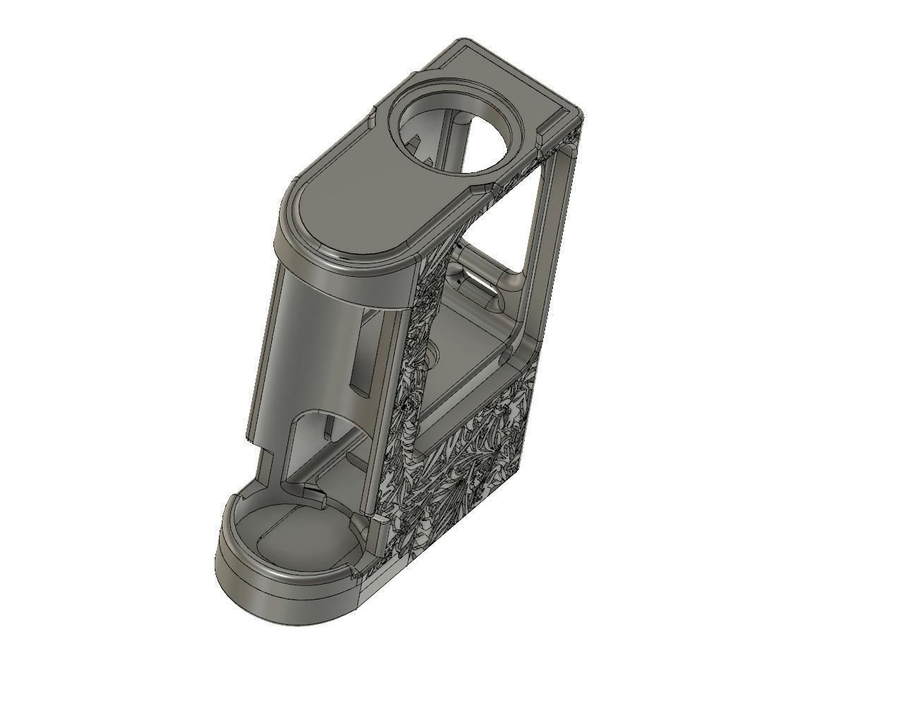 Boro Mechanical Mod SLIM floral texture custom nut connector 3D print model_3