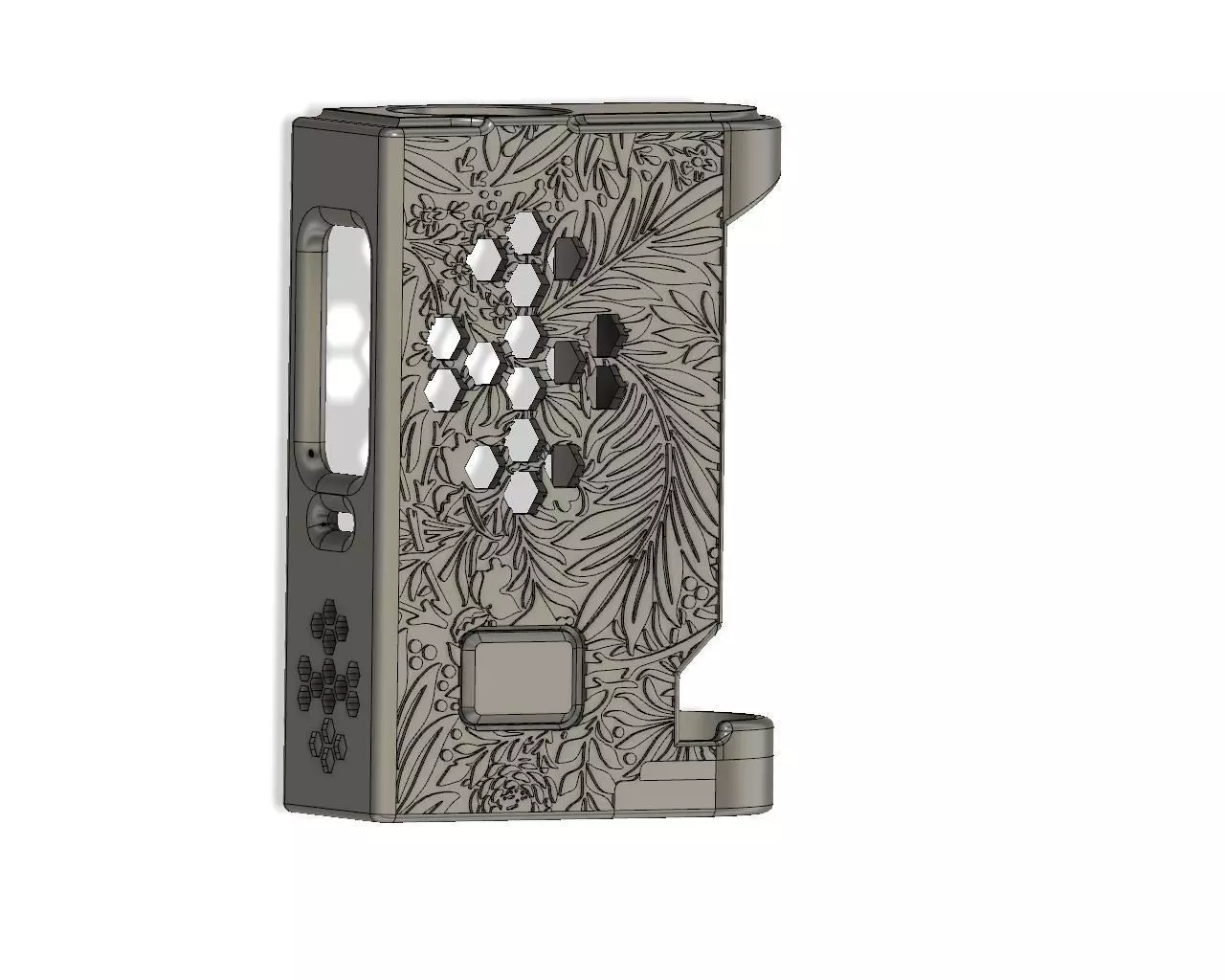 Boro Mechanical Mod SLIM floral texture custom nut connector 3D print model_0