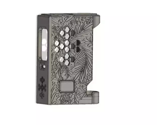Boro Mechanical Mod SLIM floral texture custom nut connector 3D print model