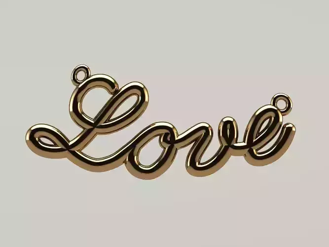 Classic Love arc pendant name  stl obj 3dm