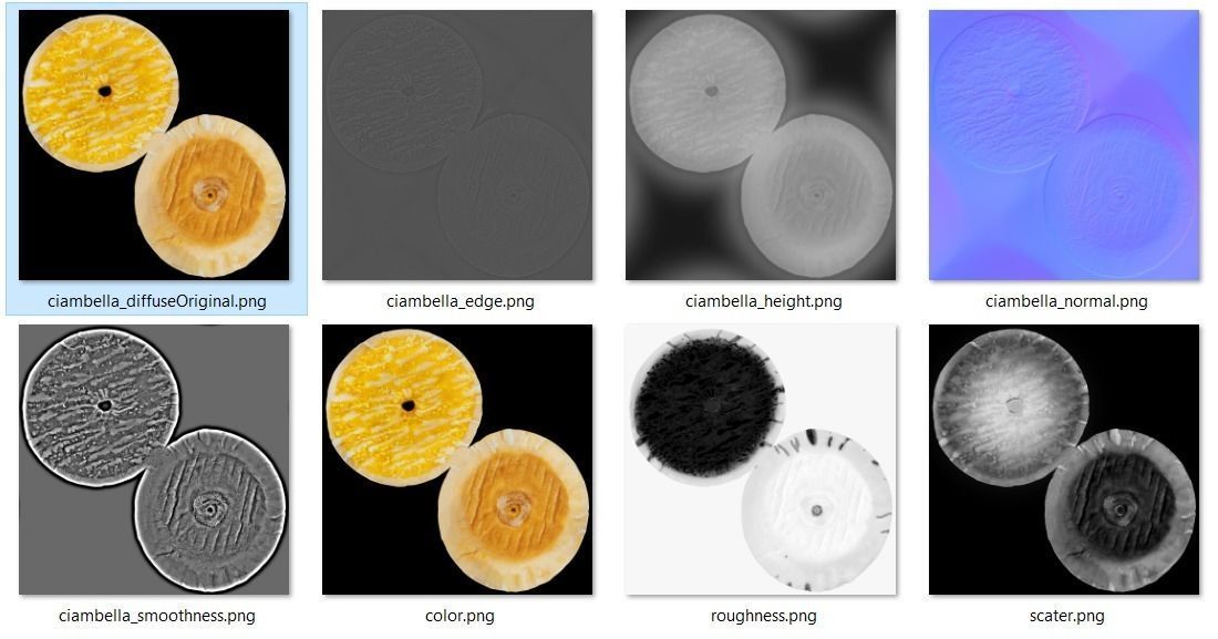 4k donut png texture set PBR material included 3D scanned Texture_1