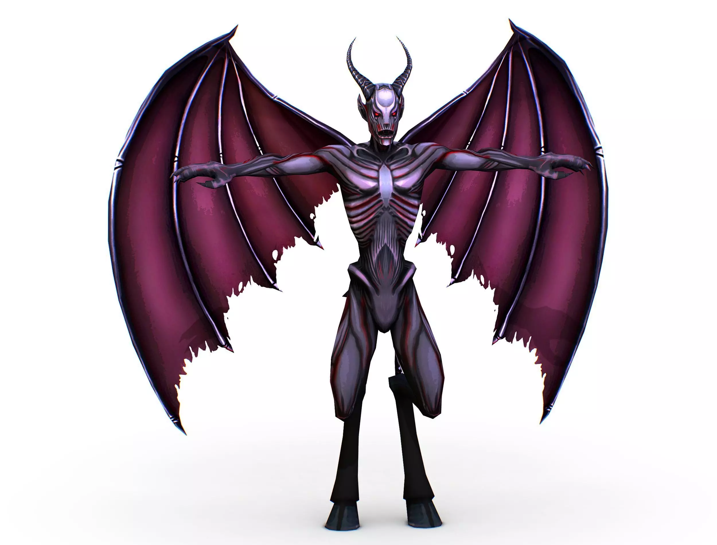 Demon - Dark Vampire Monster Low-poly 3D model_0