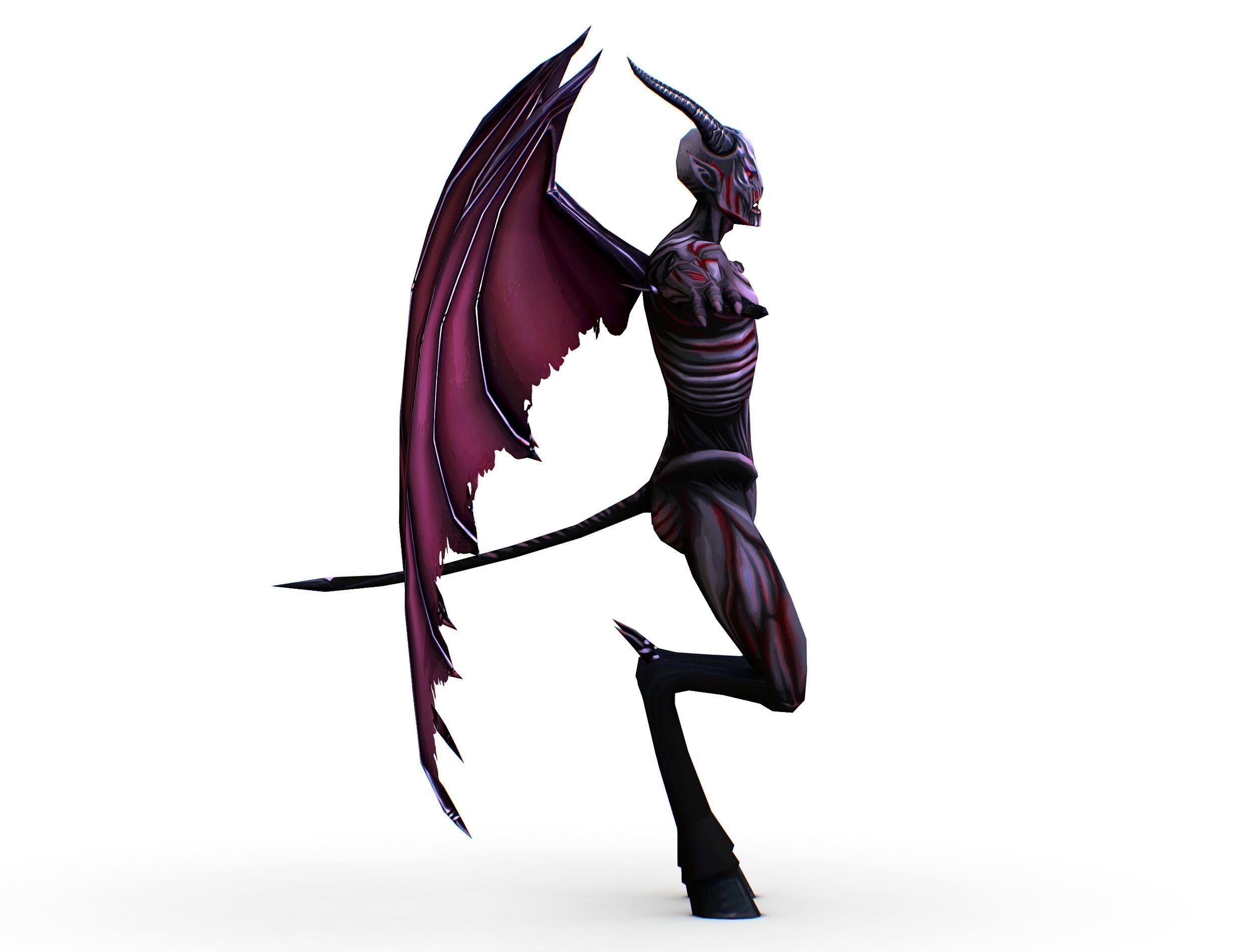 Demon - Dark Vampire Monster Low-poly 3D model_6