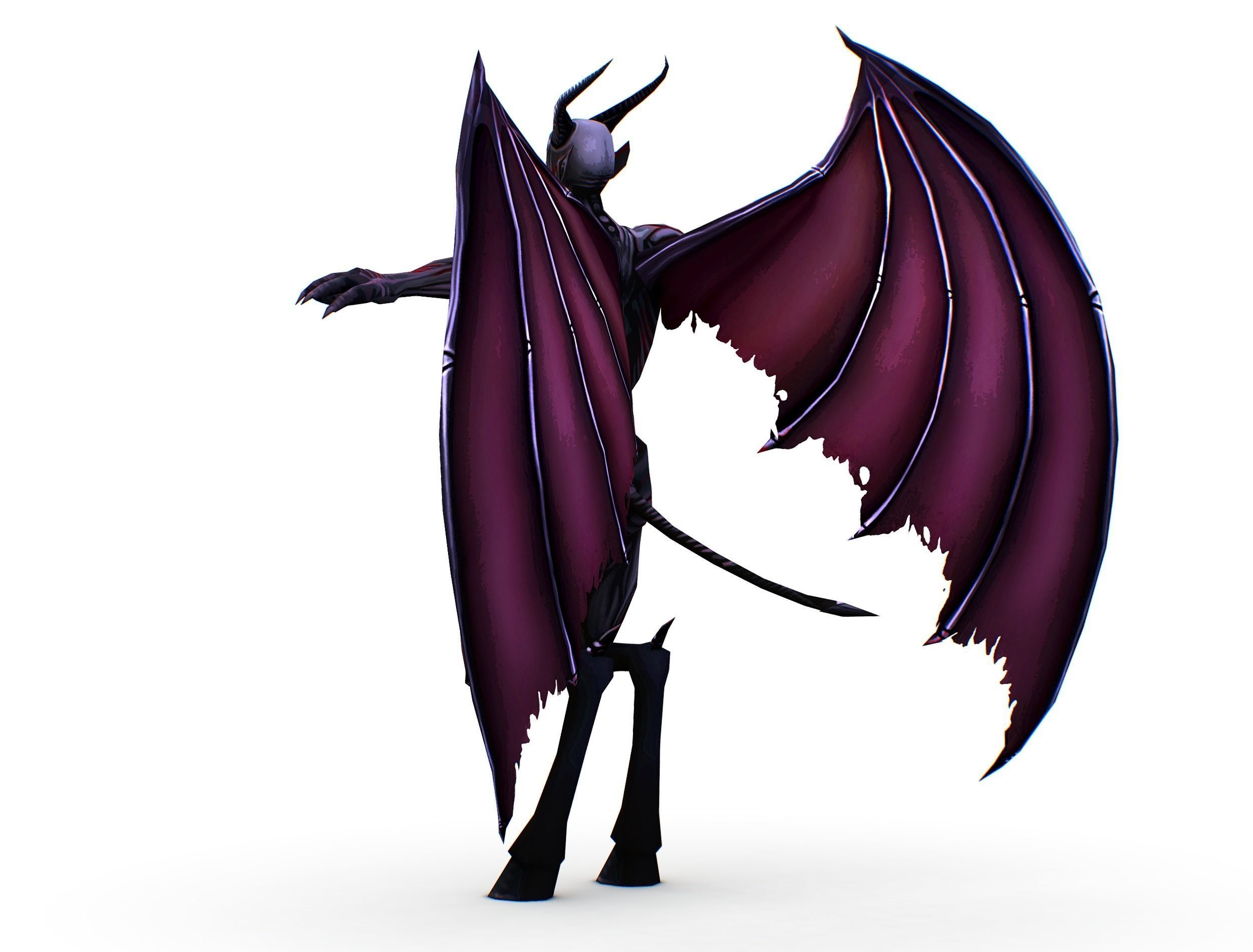 Demon - Dark Vampire Monster Low-poly 3D model_2