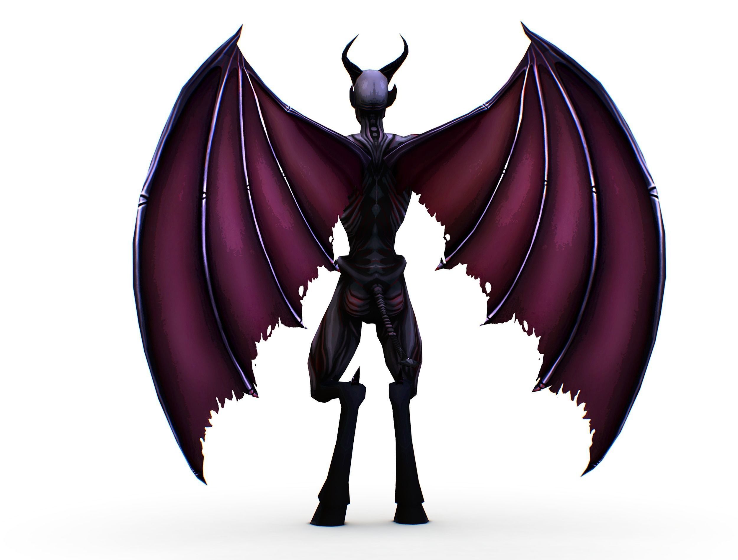 Demon - Dark Vampire Monster Low-poly 3D model_3