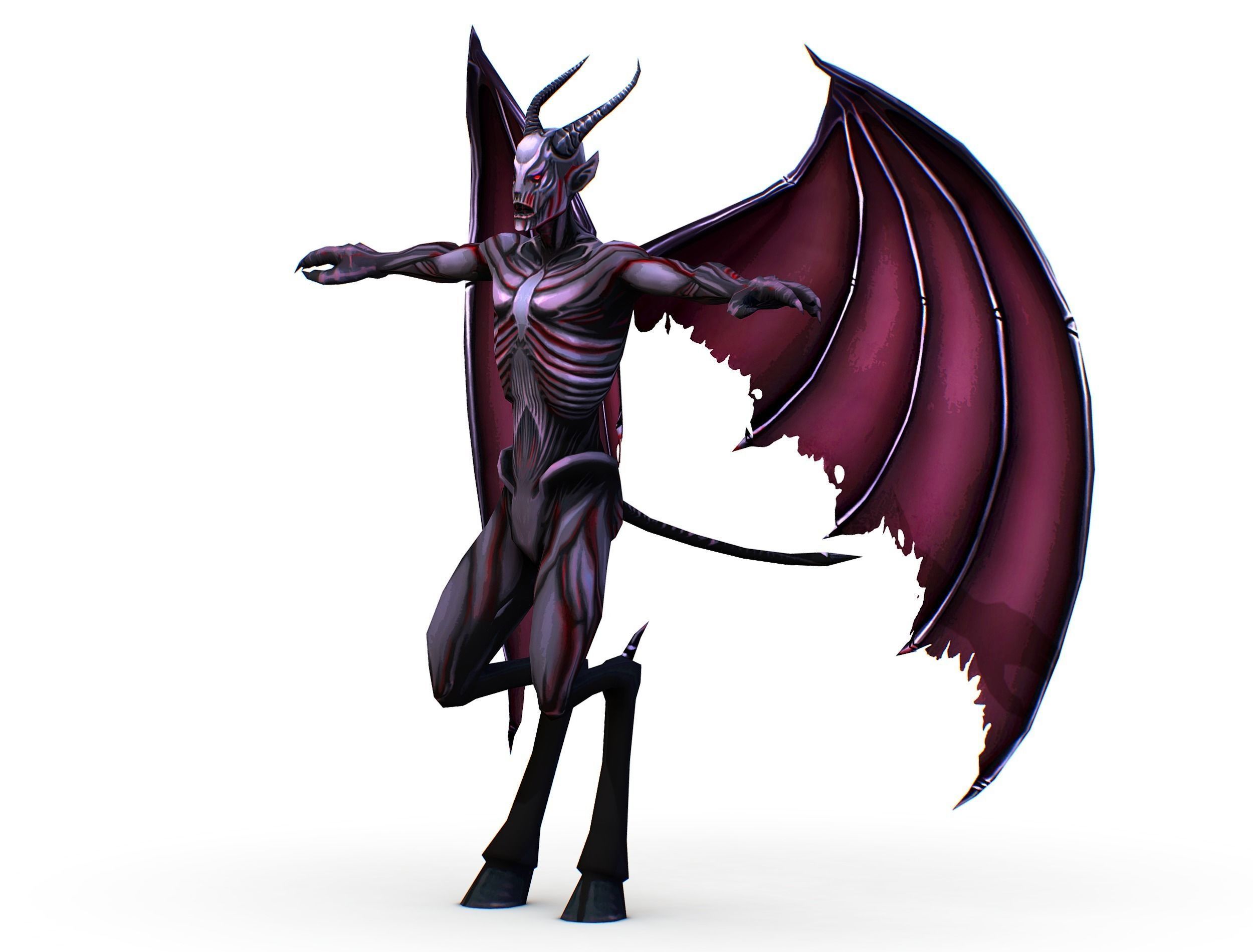 Demon - Dark Vampire Monster Low-poly 3D model_4