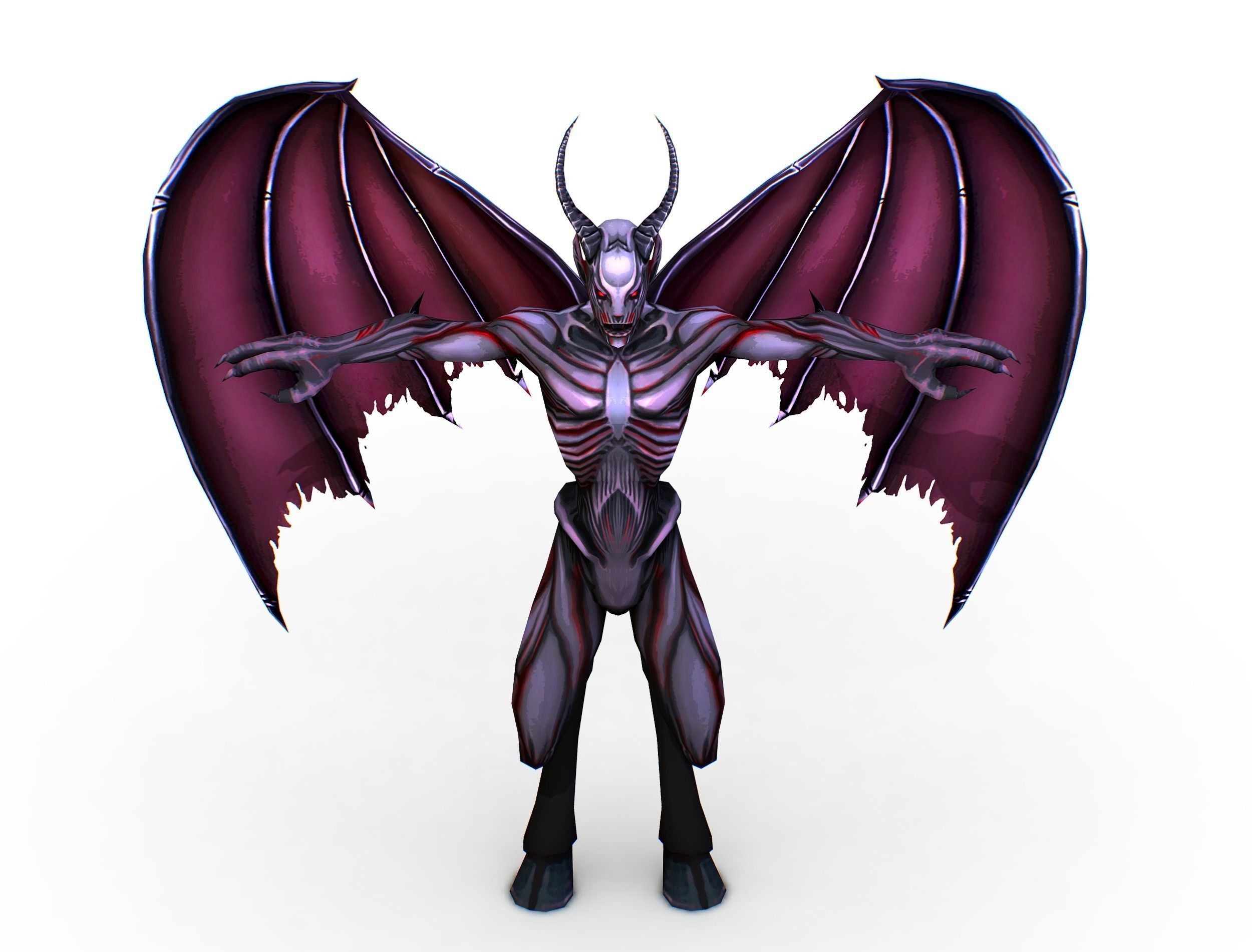 Demon - Dark Vampire Monster Low-poly 3D model_13