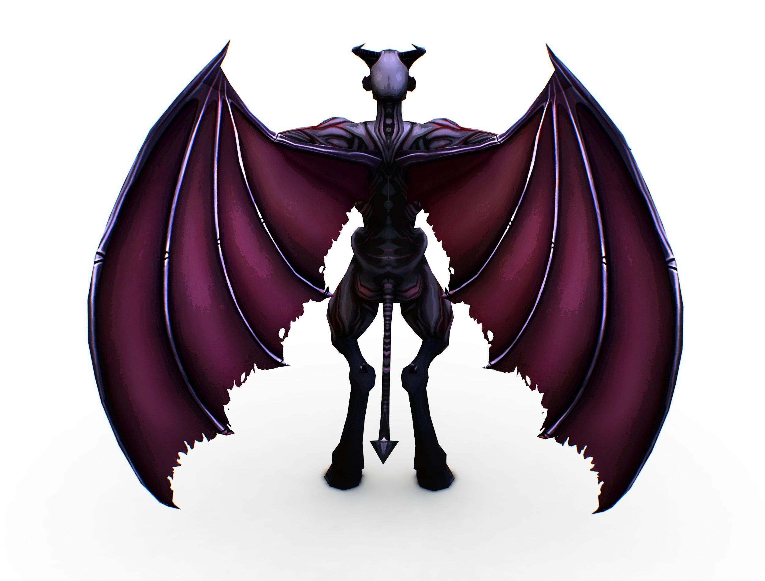 Demon - Dark Vampire Monster Low-poly 3D model_10