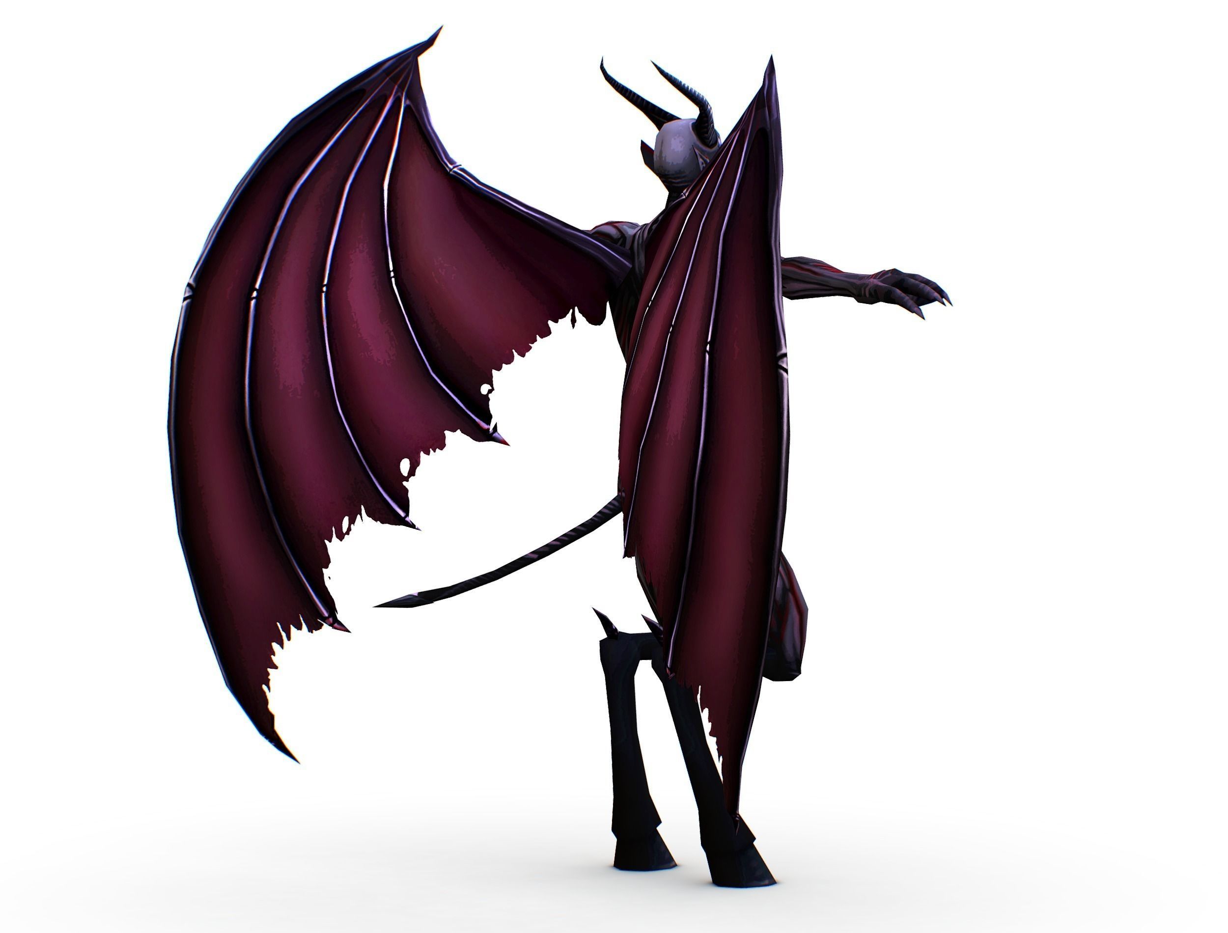 Demon - Dark Vampire Monster Low-poly 3D model_5