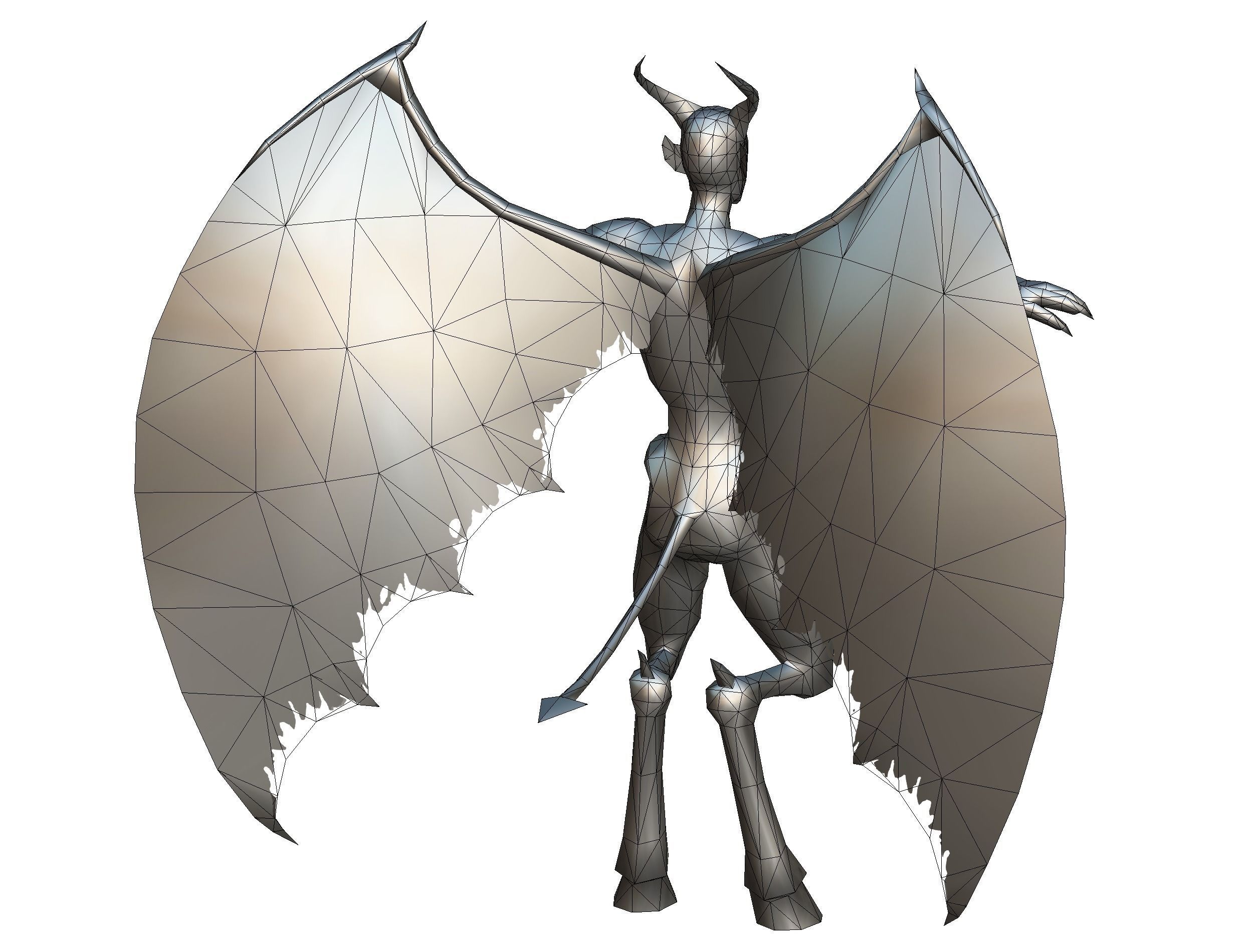 Demon - Dark Vampire Monster Low-poly 3D model_15