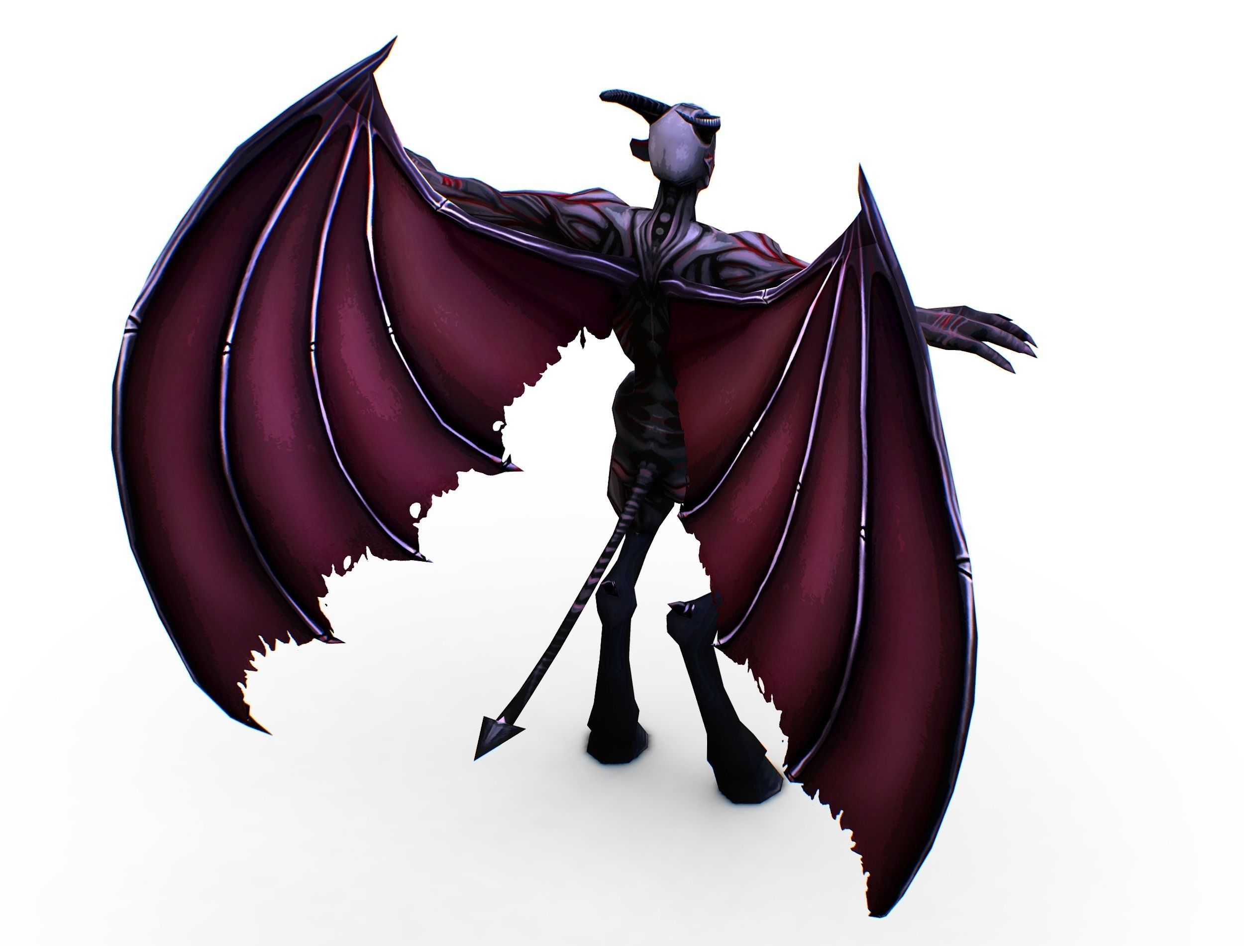 Demon - Dark Vampire Monster Low-poly 3D model_8