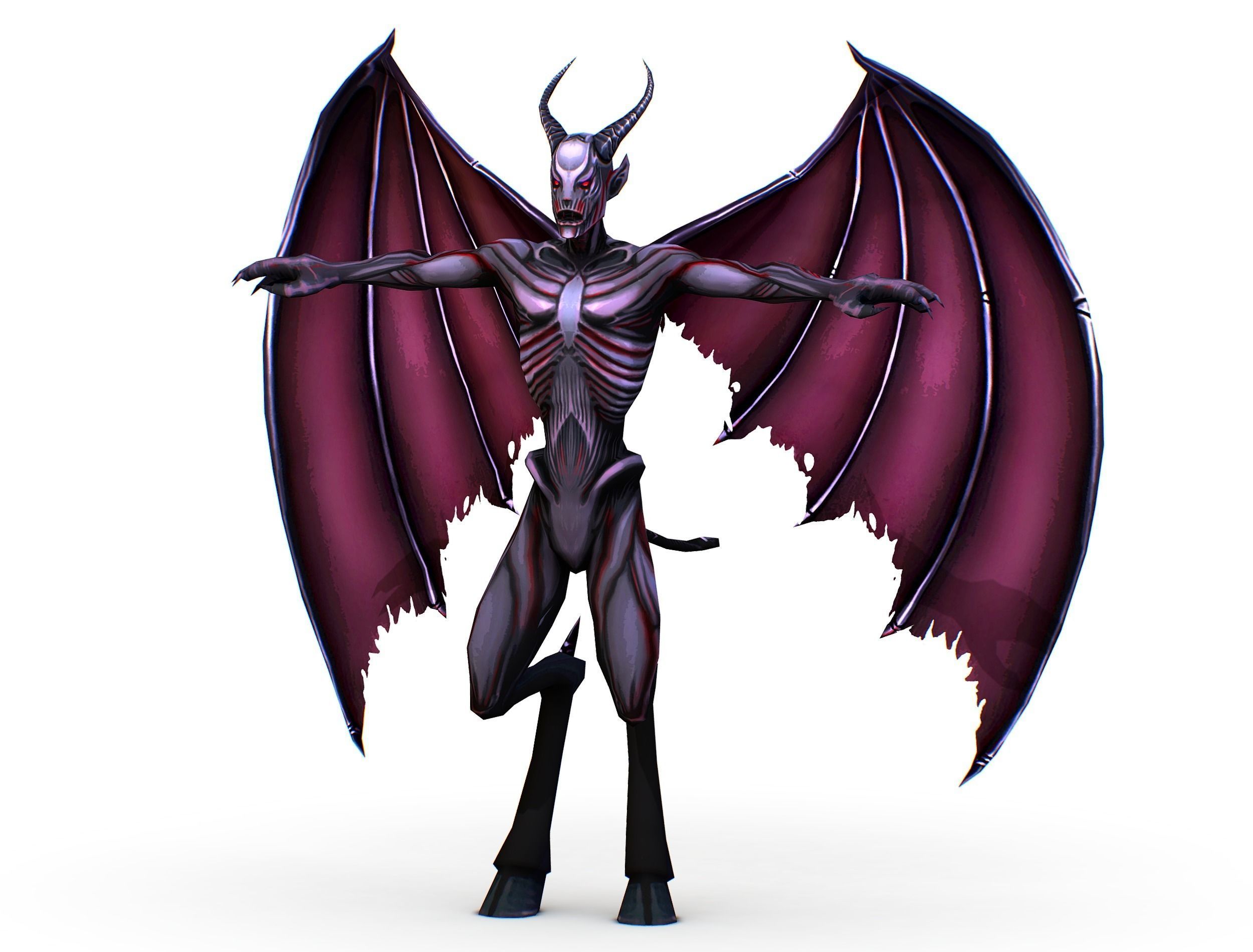 Demon - Dark Vampire Monster Low-poly 3D model_1