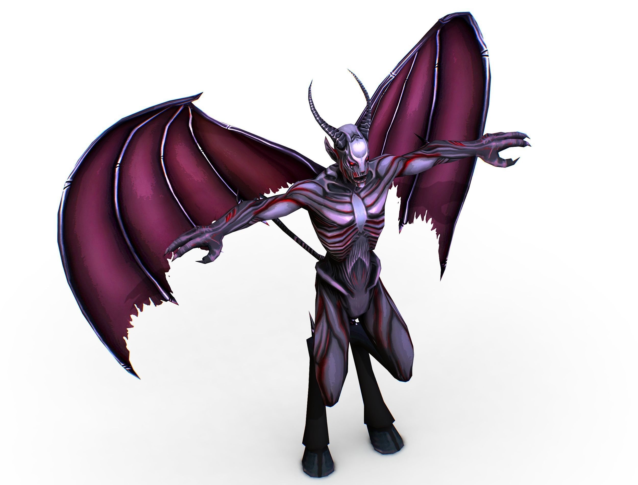 Demon - Dark Vampire Monster Low-poly 3D model_7