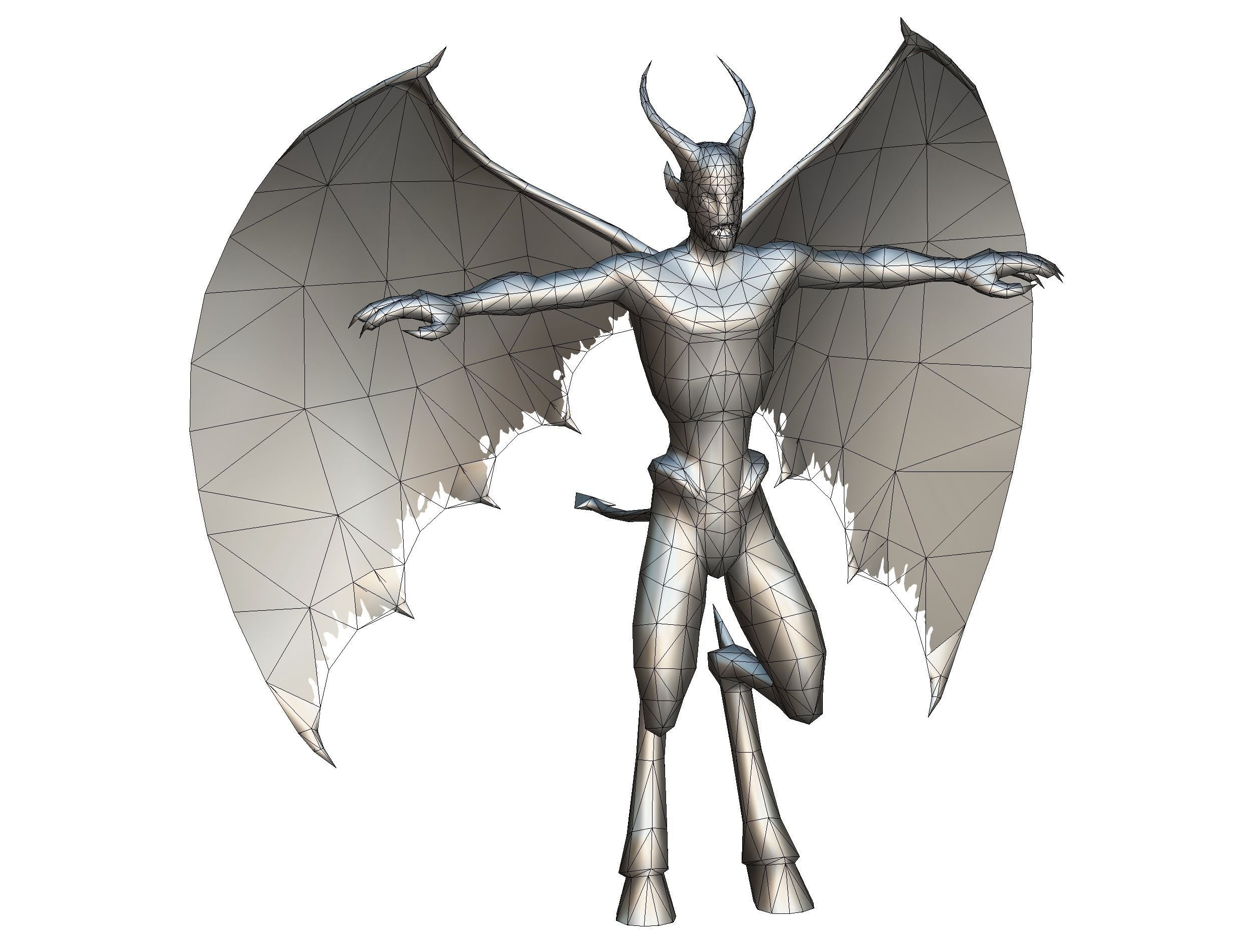 Demon - Dark Vampire Monster Low-poly 3D model_14