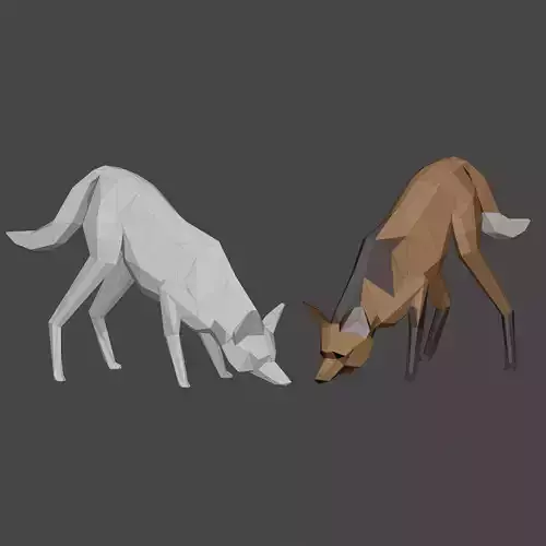 Low Poly Maned Wolf Lobo Guara 3D model