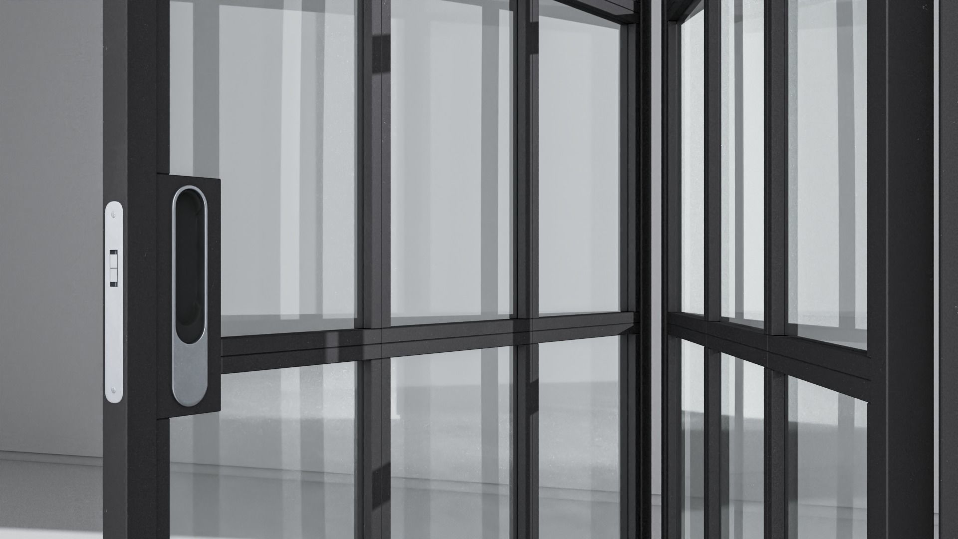 Aluminium door 296 3D model_4