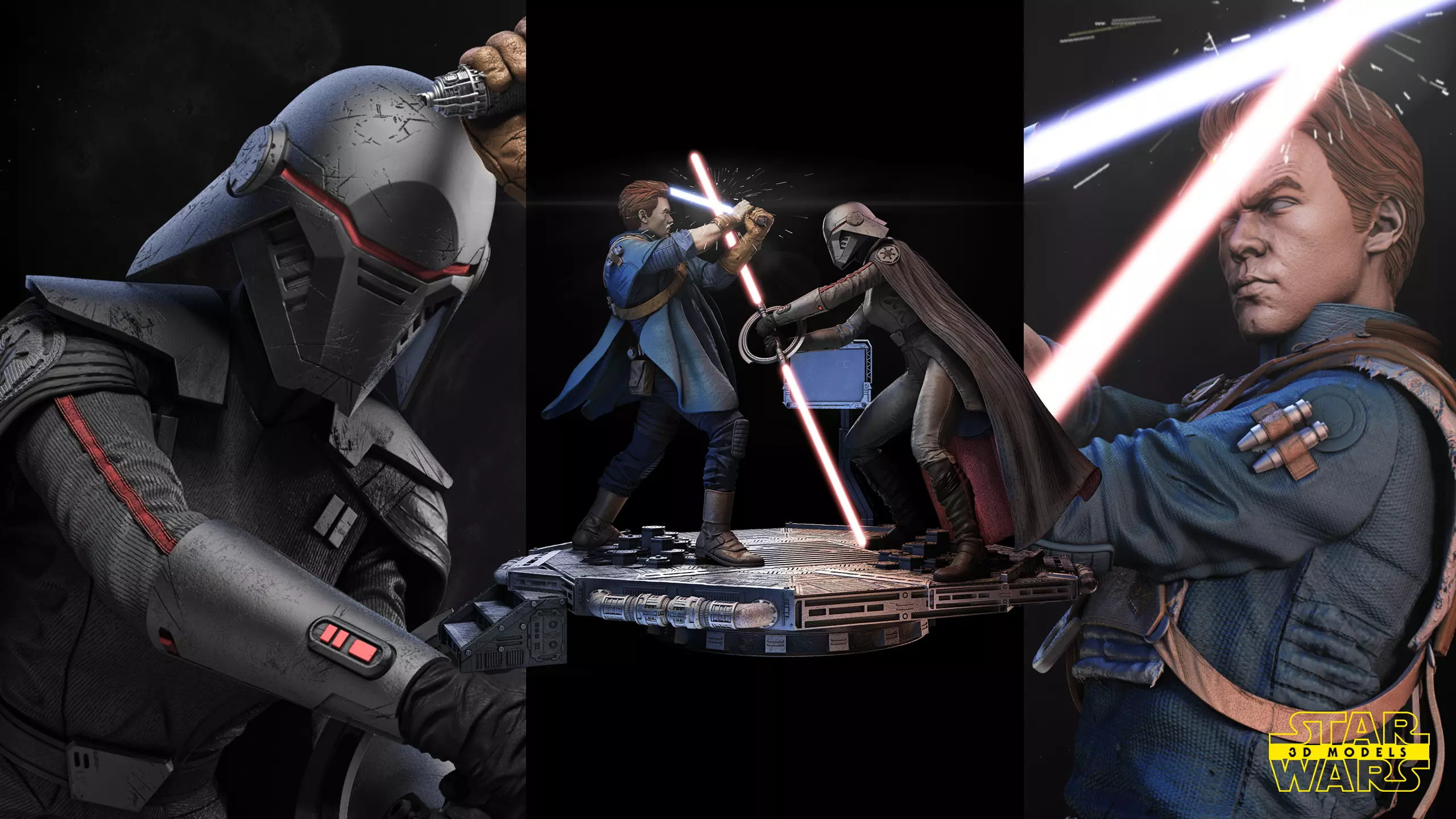 Cal Kestis and Second Sister Diorama Star Wars 3D Models 3D print model_0