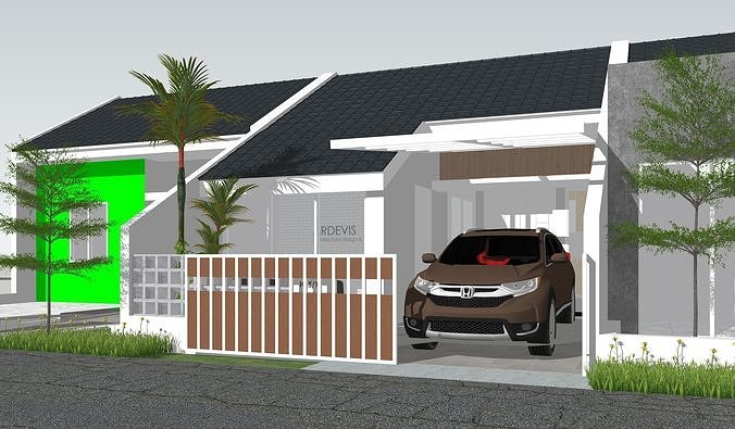 Residential House 6m x 10m simple design 3D model