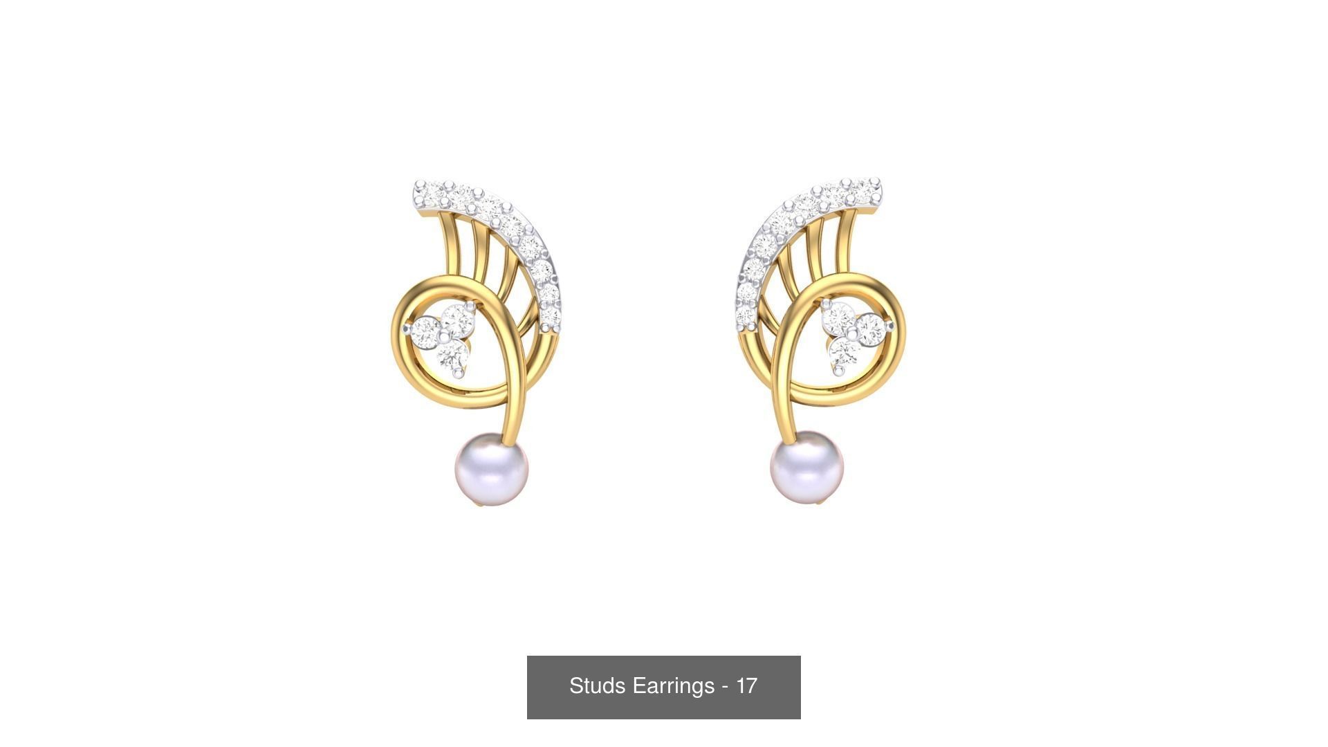 830 Diamond Studs Earrings Pack 3D Model Collection_134