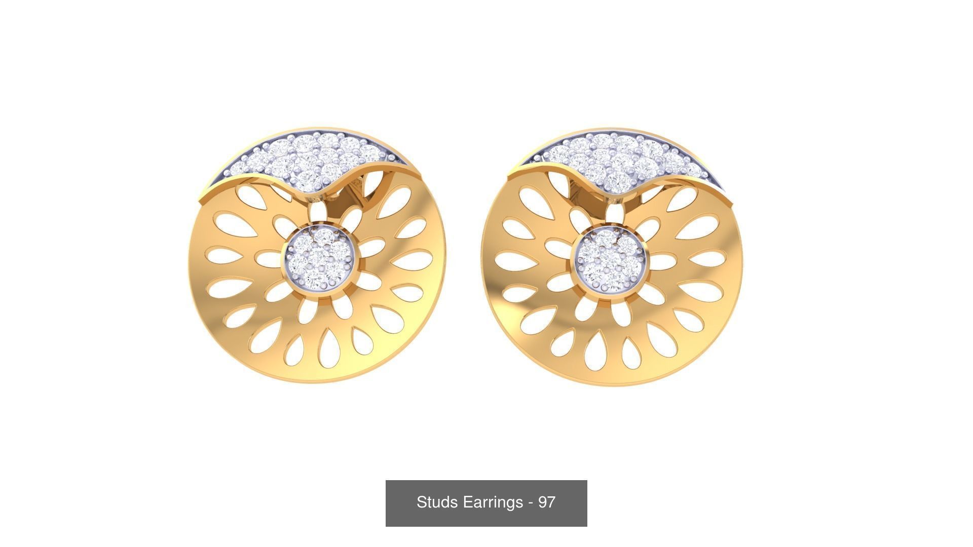 830 Diamond Studs Earrings Pack 3D Model Collection_185