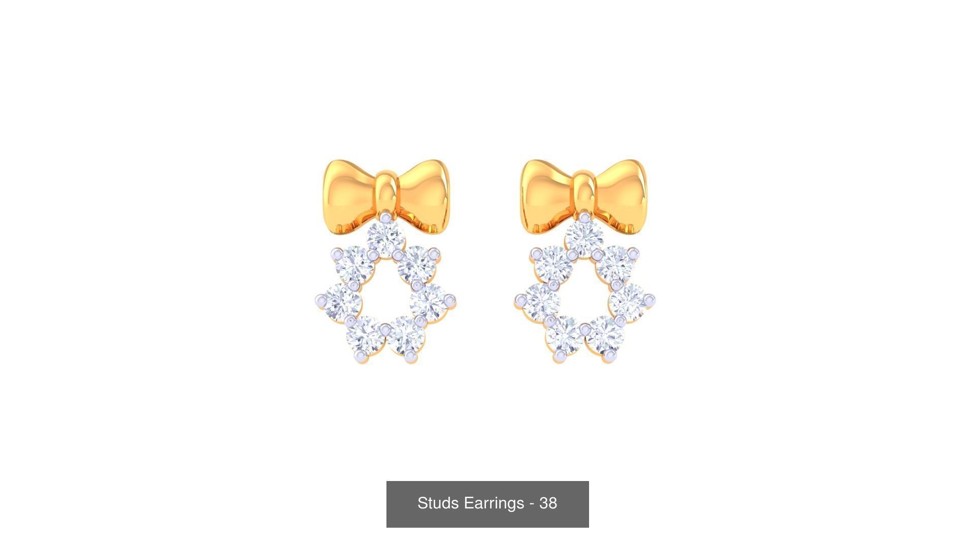 830 Diamond Studs Earrings Pack 3D Model Collection_169