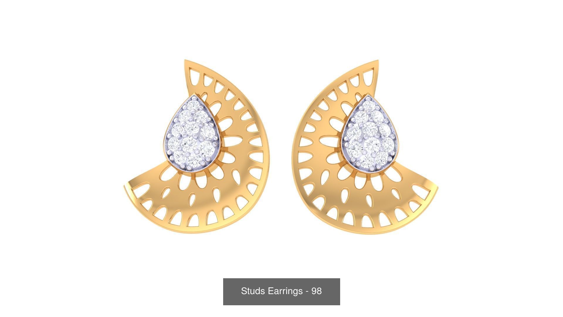 830 Diamond Studs Earrings Pack 3D Model Collection_184