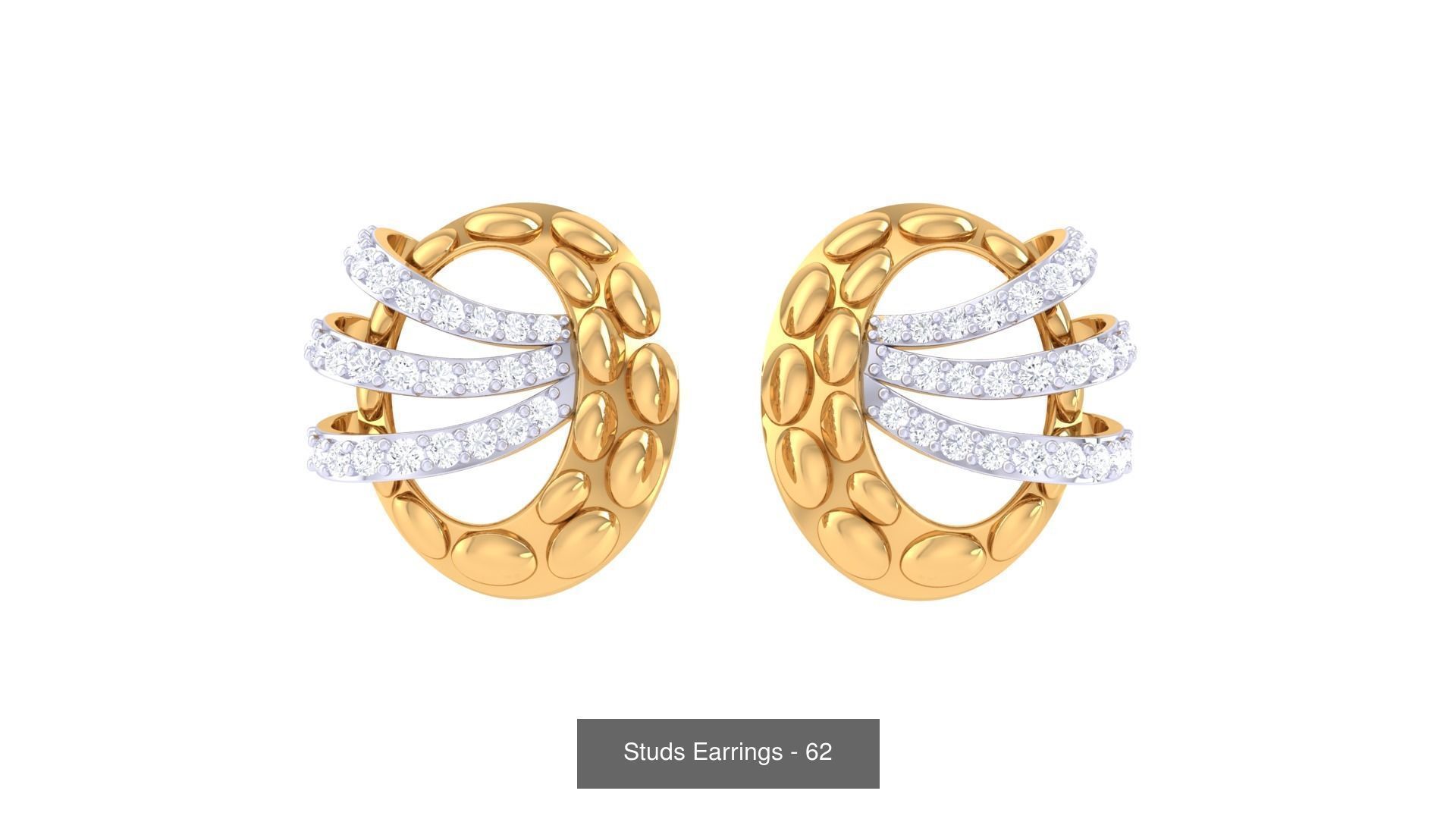 830 Diamond Studs Earrings Pack 3D Model Collection_223