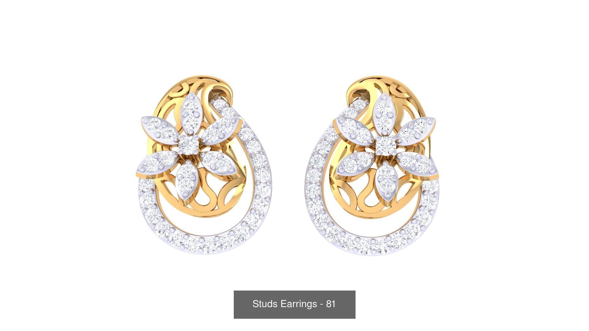830 Diamond Studs Earrings Pack 3D Model Collection_202