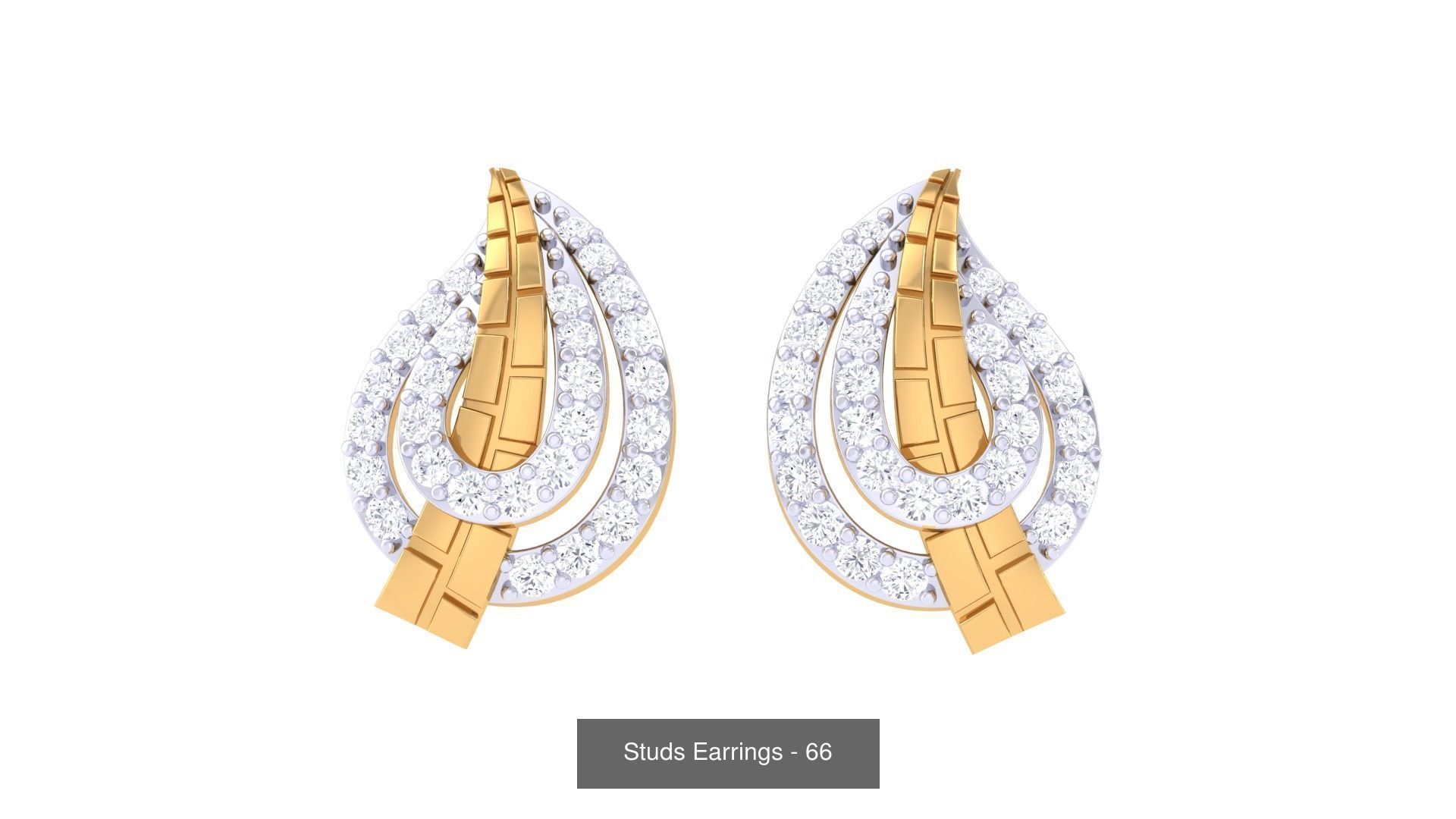 830 Diamond Studs Earrings Pack 3D Model Collection_219