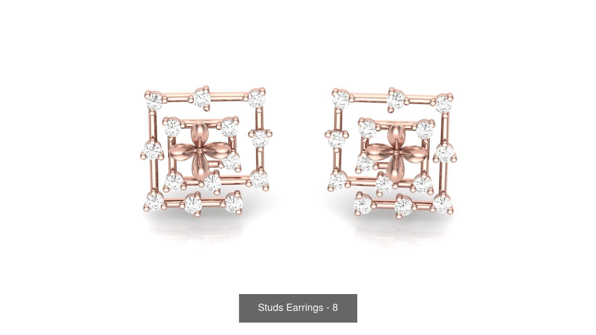 830 Diamond Studs Earrings Pack 3D Model Collection_88