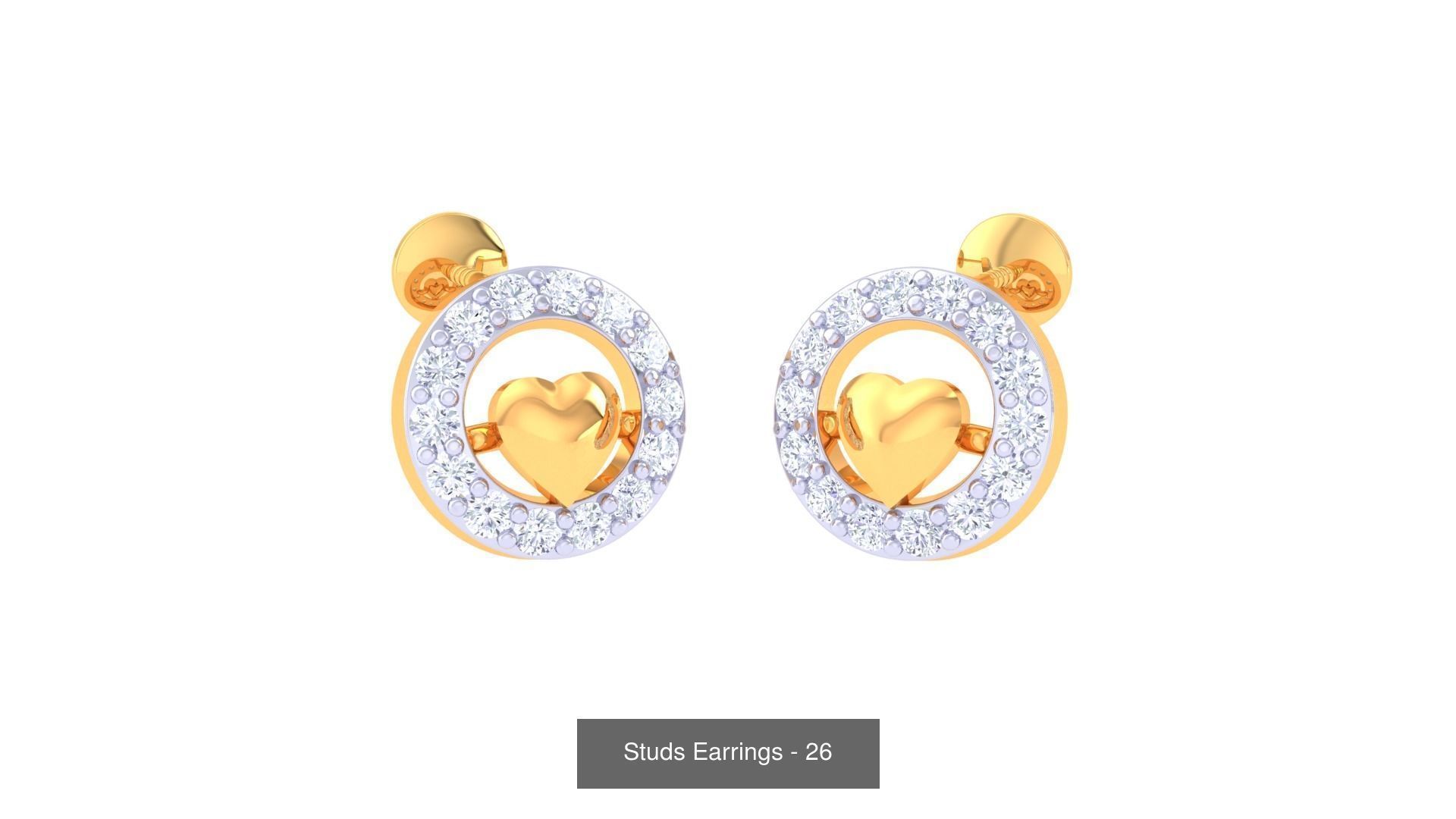 830 Diamond Studs Earrings Pack 3D Model Collection_181