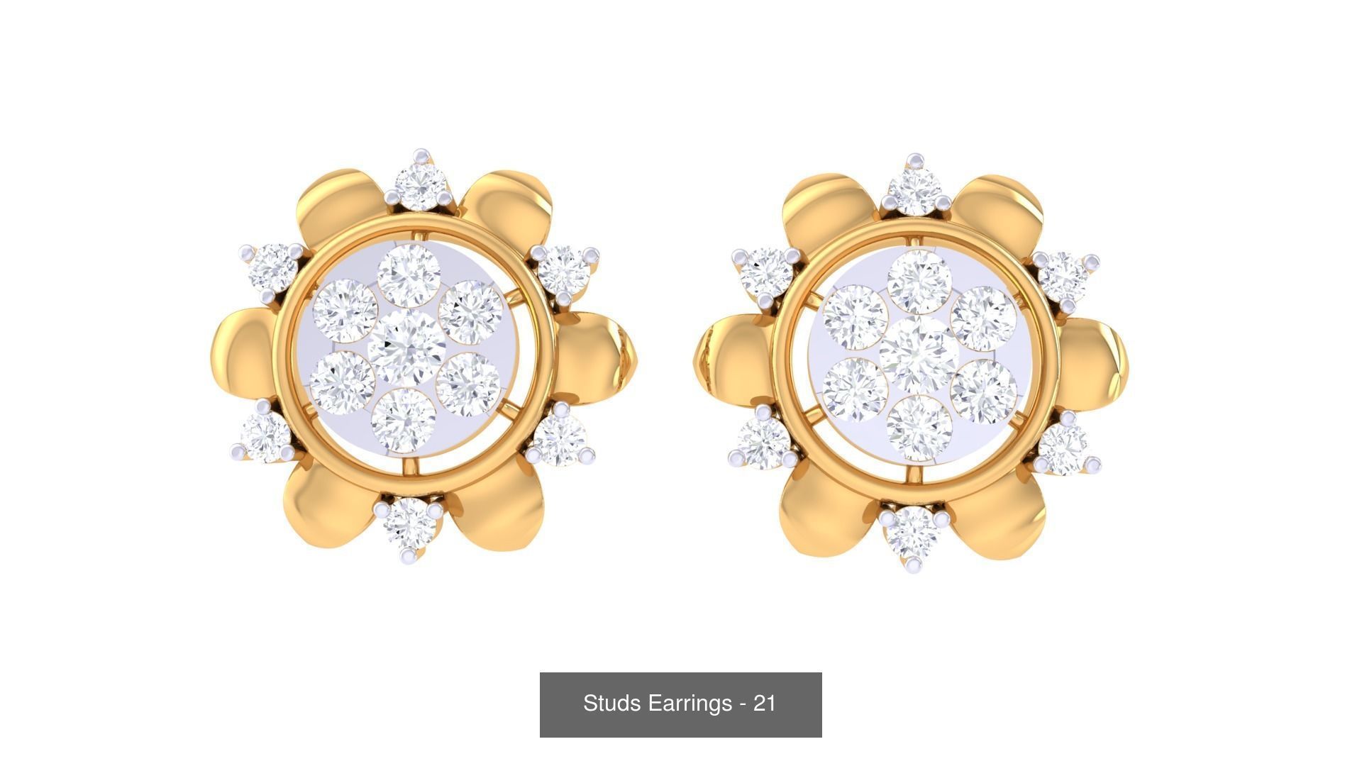 830 Diamond Studs Earrings Pack 3D Model Collection_268