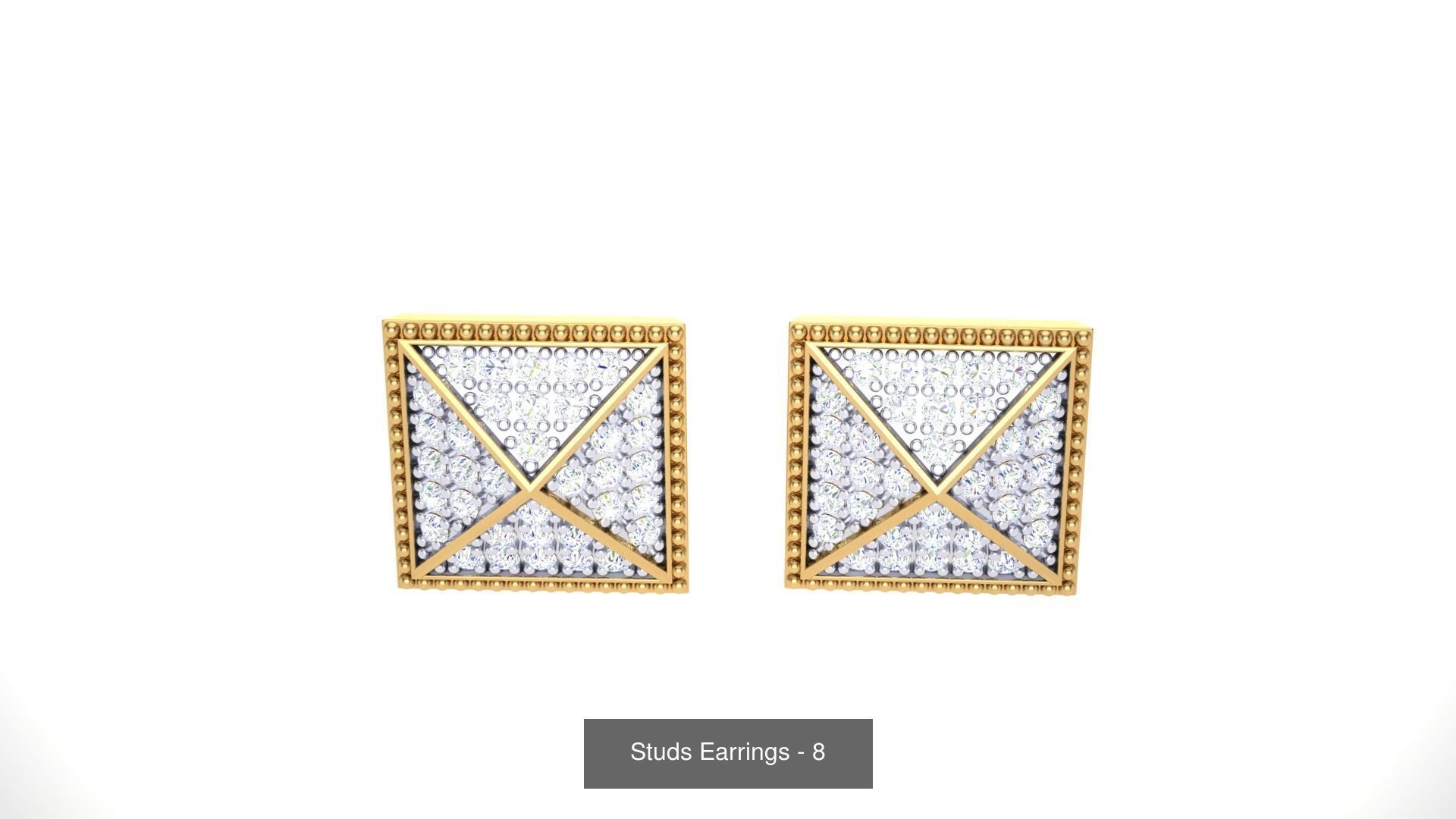830 Diamond Studs Earrings Pack 3D Model Collection_27