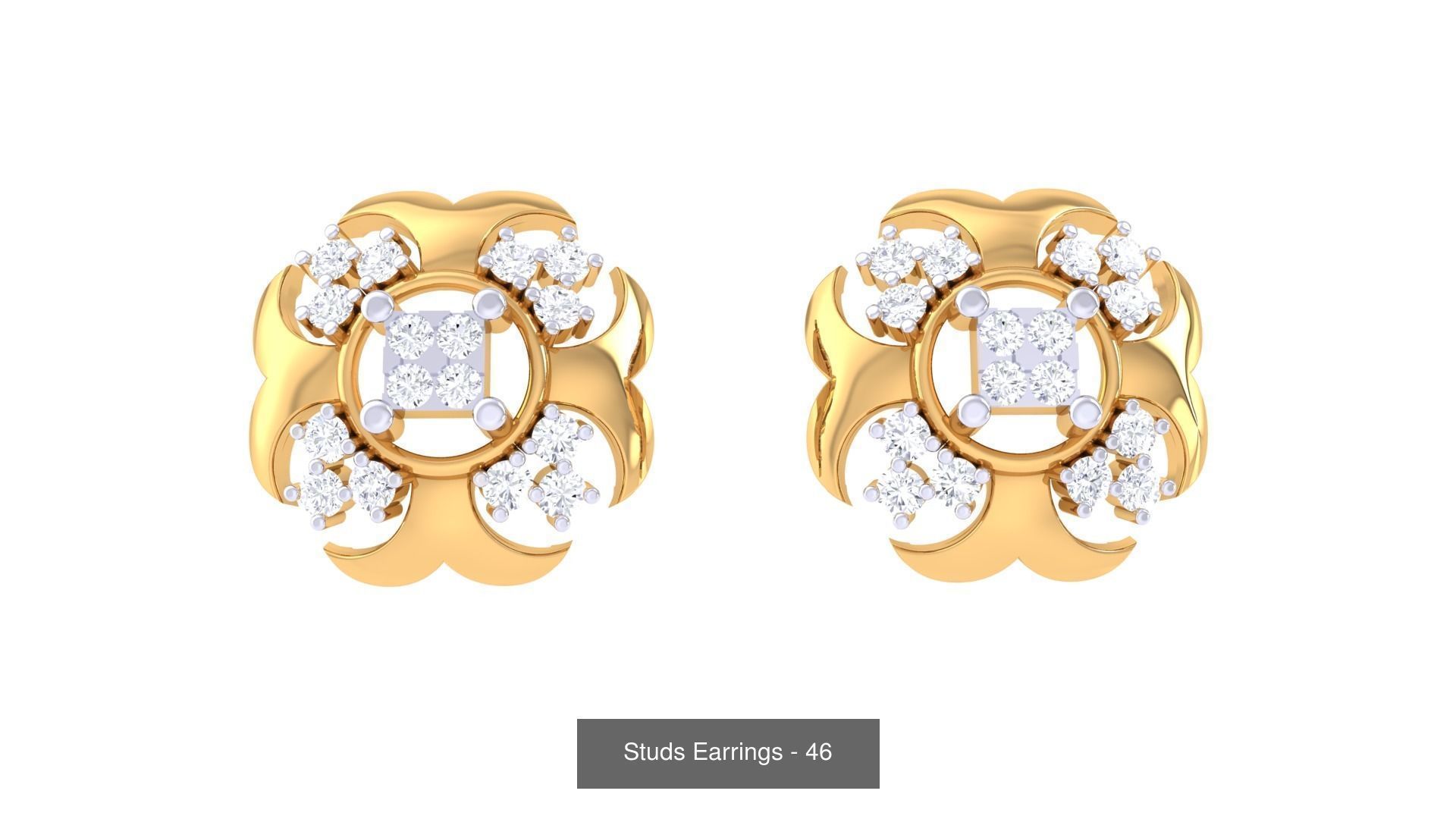830 Diamond Studs Earrings Pack 3D Model Collection_241