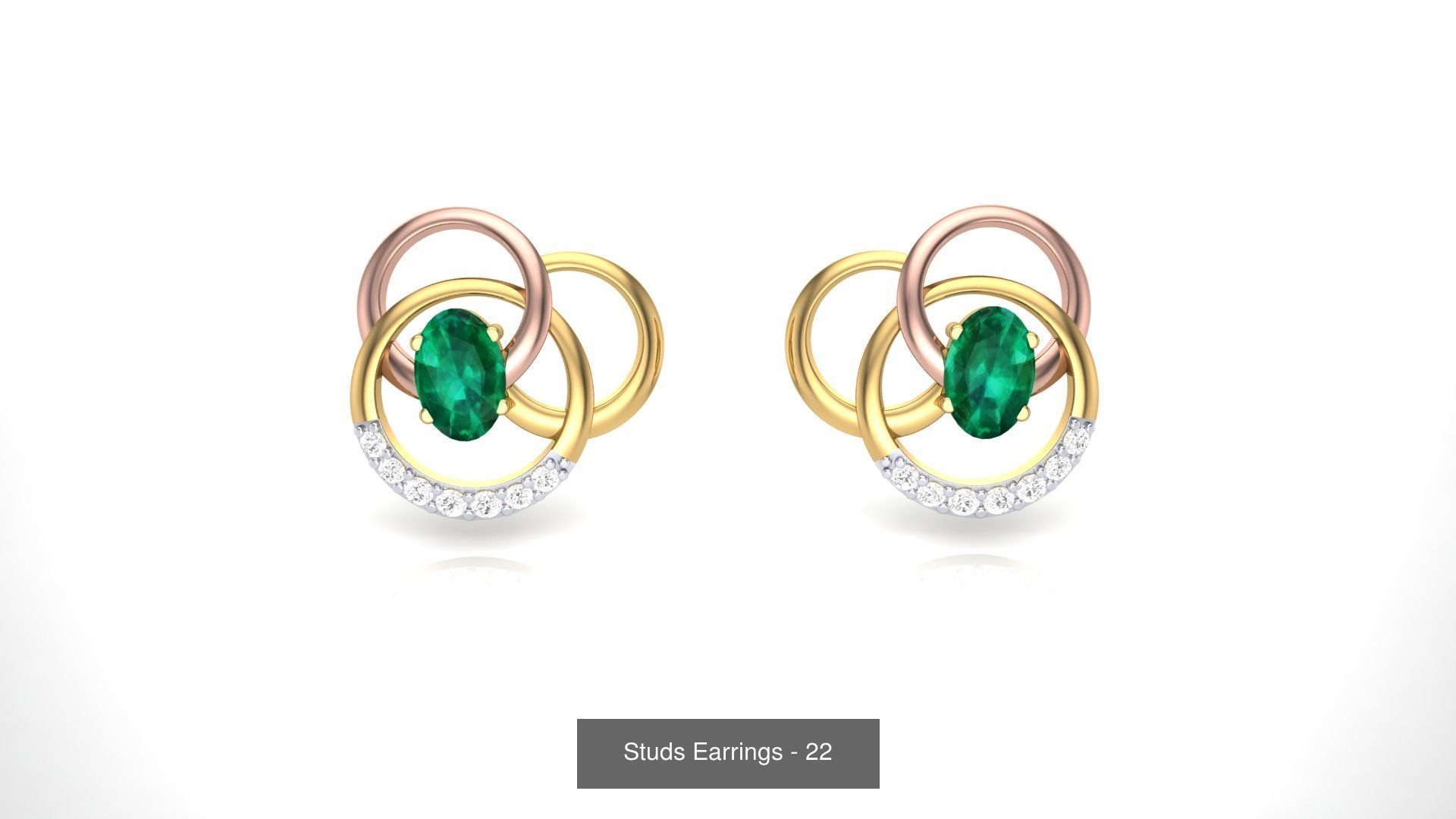 830 Diamond Studs Earrings Pack 3D Model Collection_118
