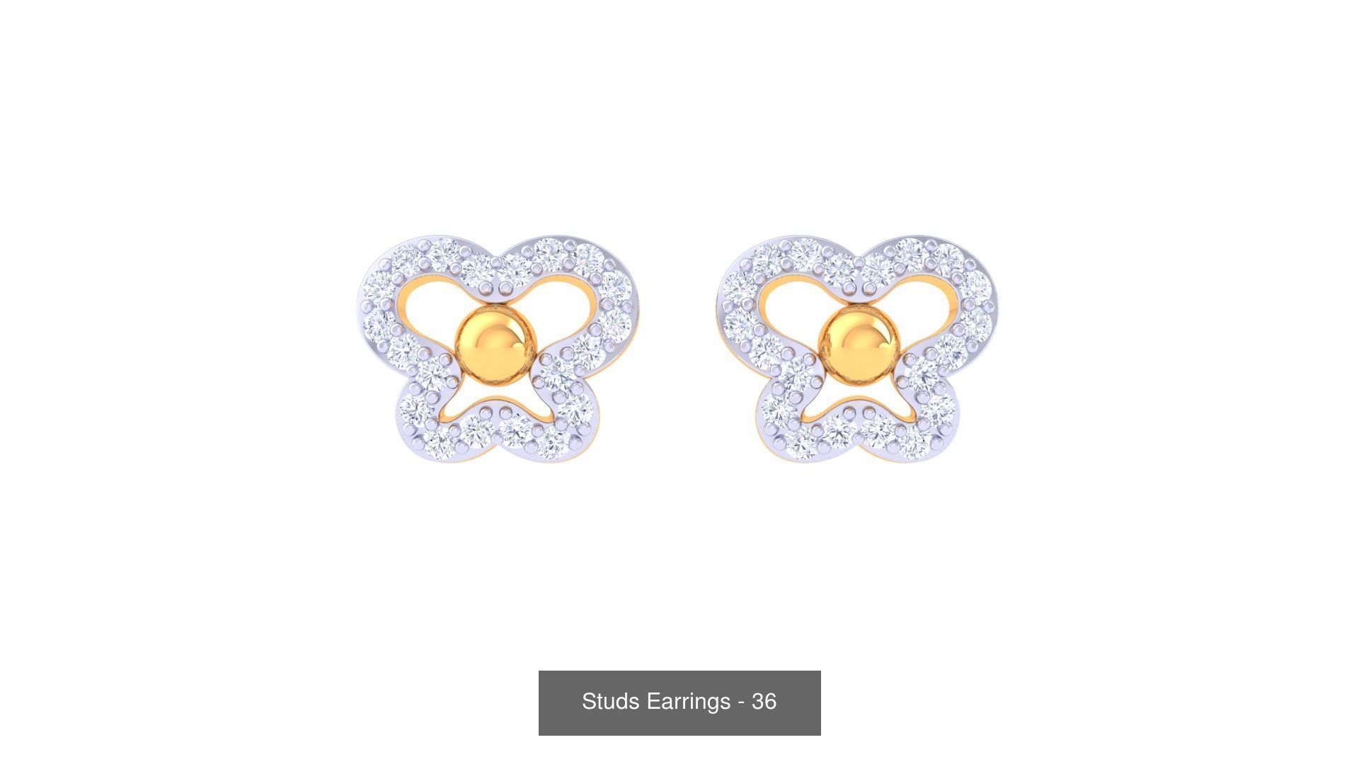 830 Diamond Studs Earrings Pack 3D Model Collection_171